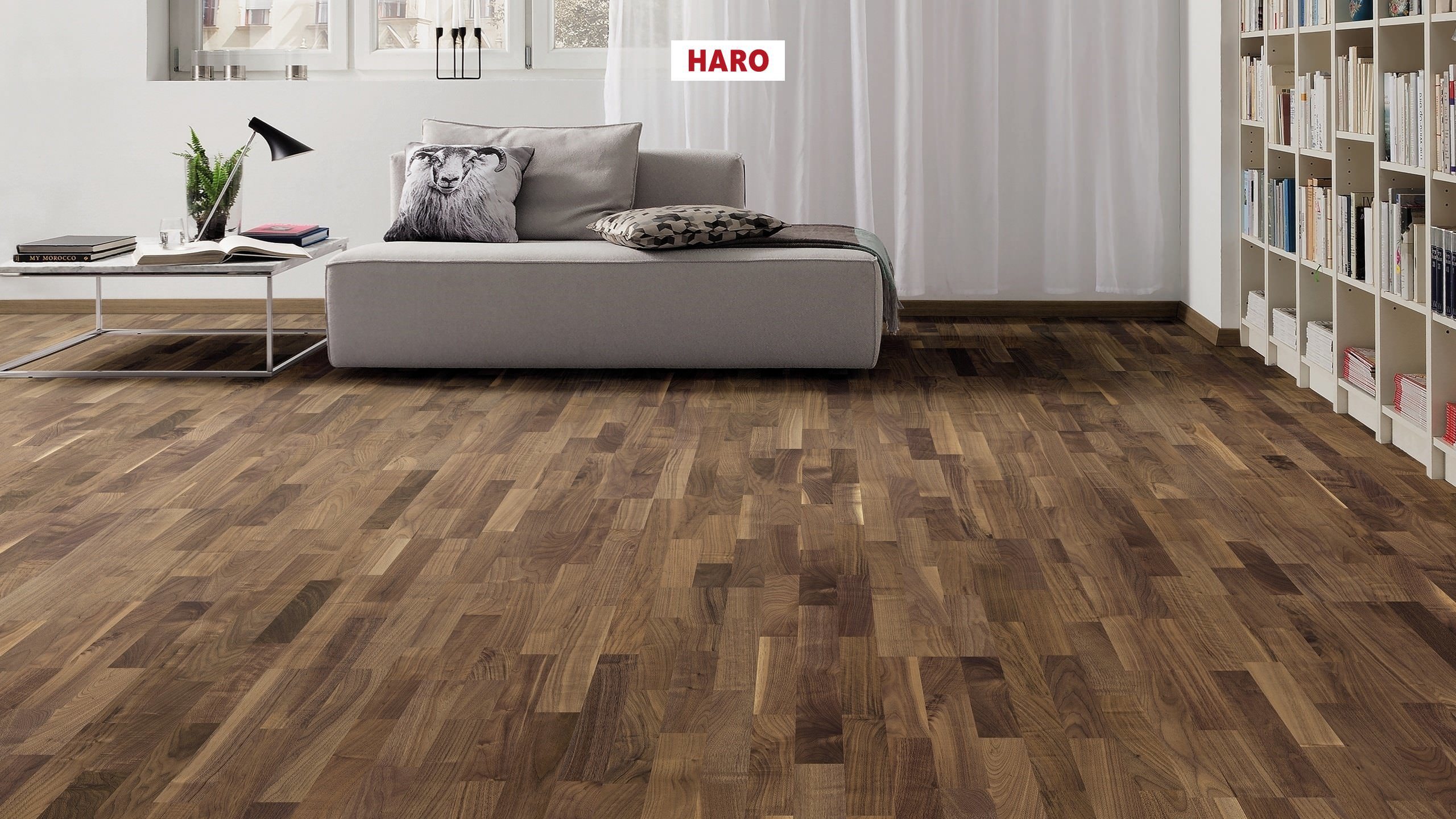 HARO PARQUET 3500 HDF 3-strip Noce americano Favorit permaDur Top Connect