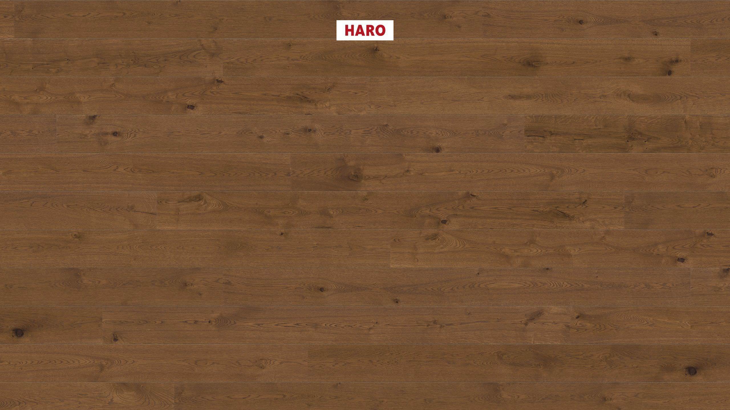 HARO PARQUET 3500 HDF Plancia 2B Rovere marrone moscato Universal spazzolato naturaLin plus Top Connect