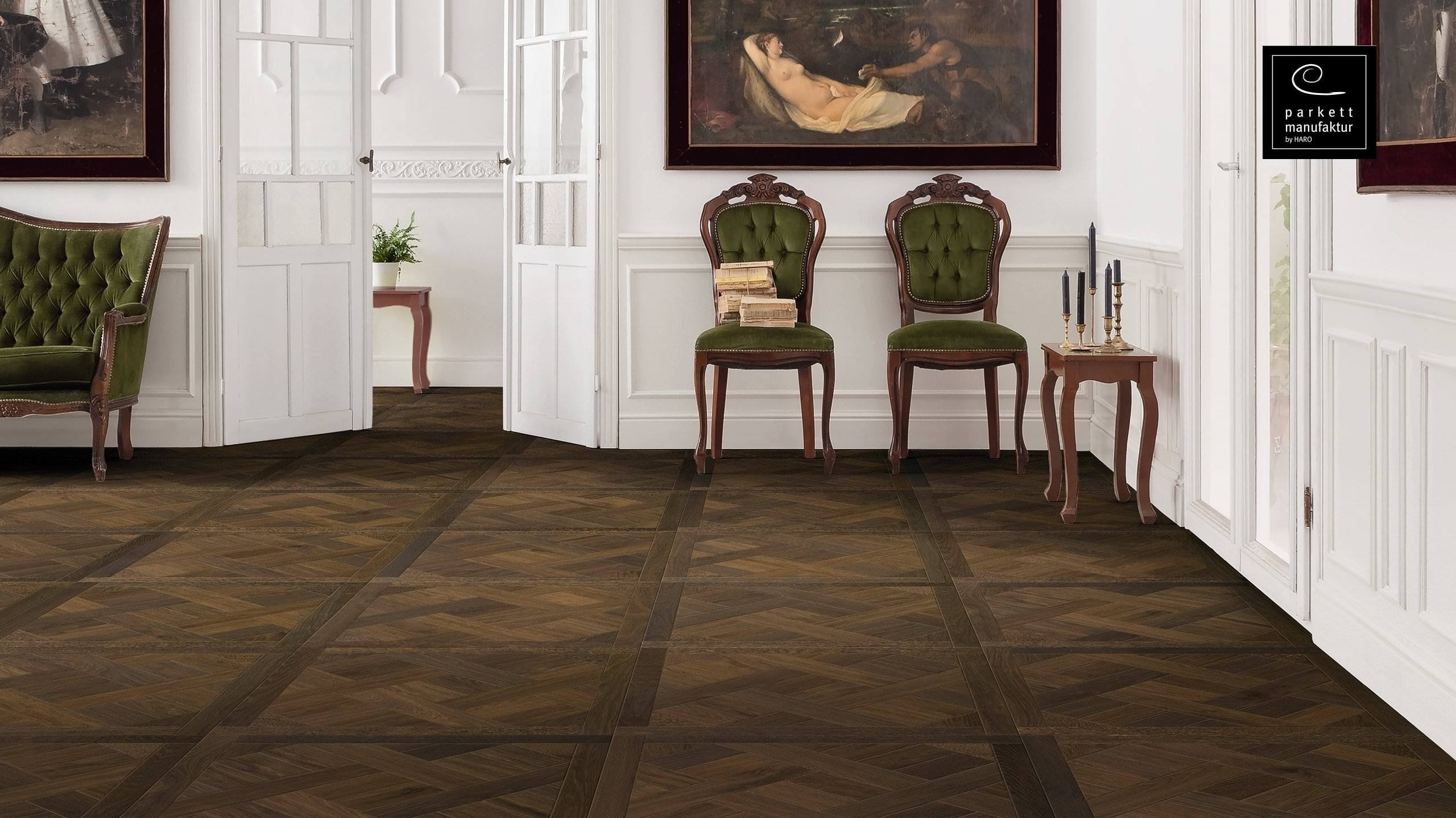 parkettmanufaktur by HARO 18 mm Quadretto Basket 4B Rovere anticato oleovera Maschio/femmina