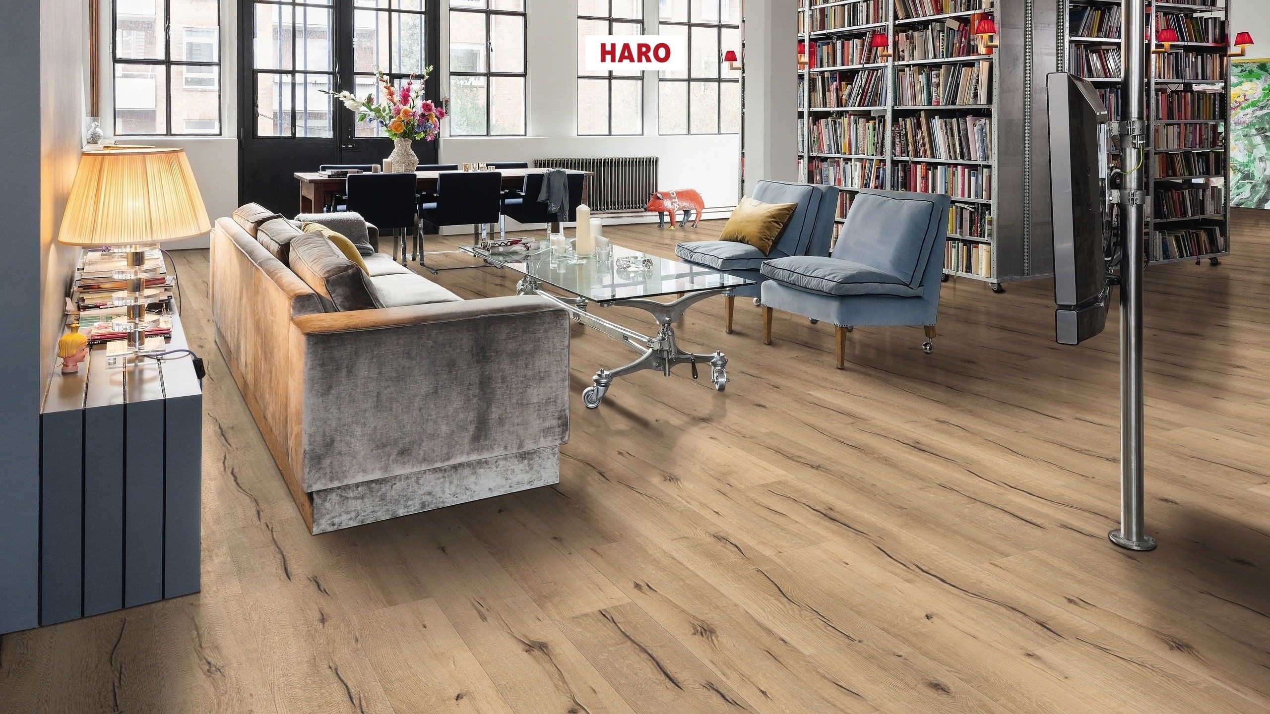 HARO Pavimento in laminato TRITTY 90 Plancia 4B Rovere italica creme* authentic Silent CT Top Connect