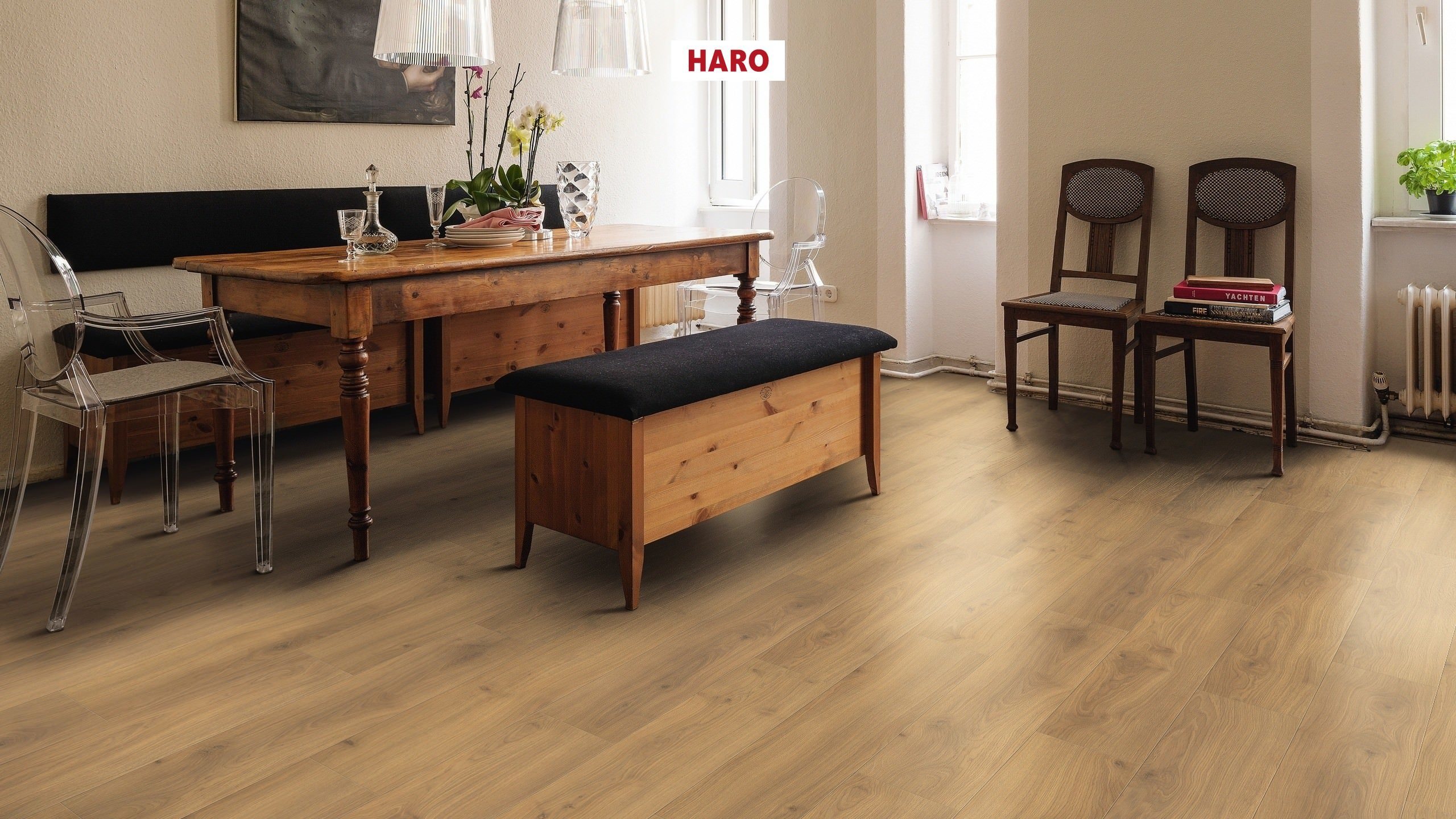 HARO Pavimento in laminato TRITTY 100 Plancia 4B Rovere Emilia miele* authentic soft Top Connect