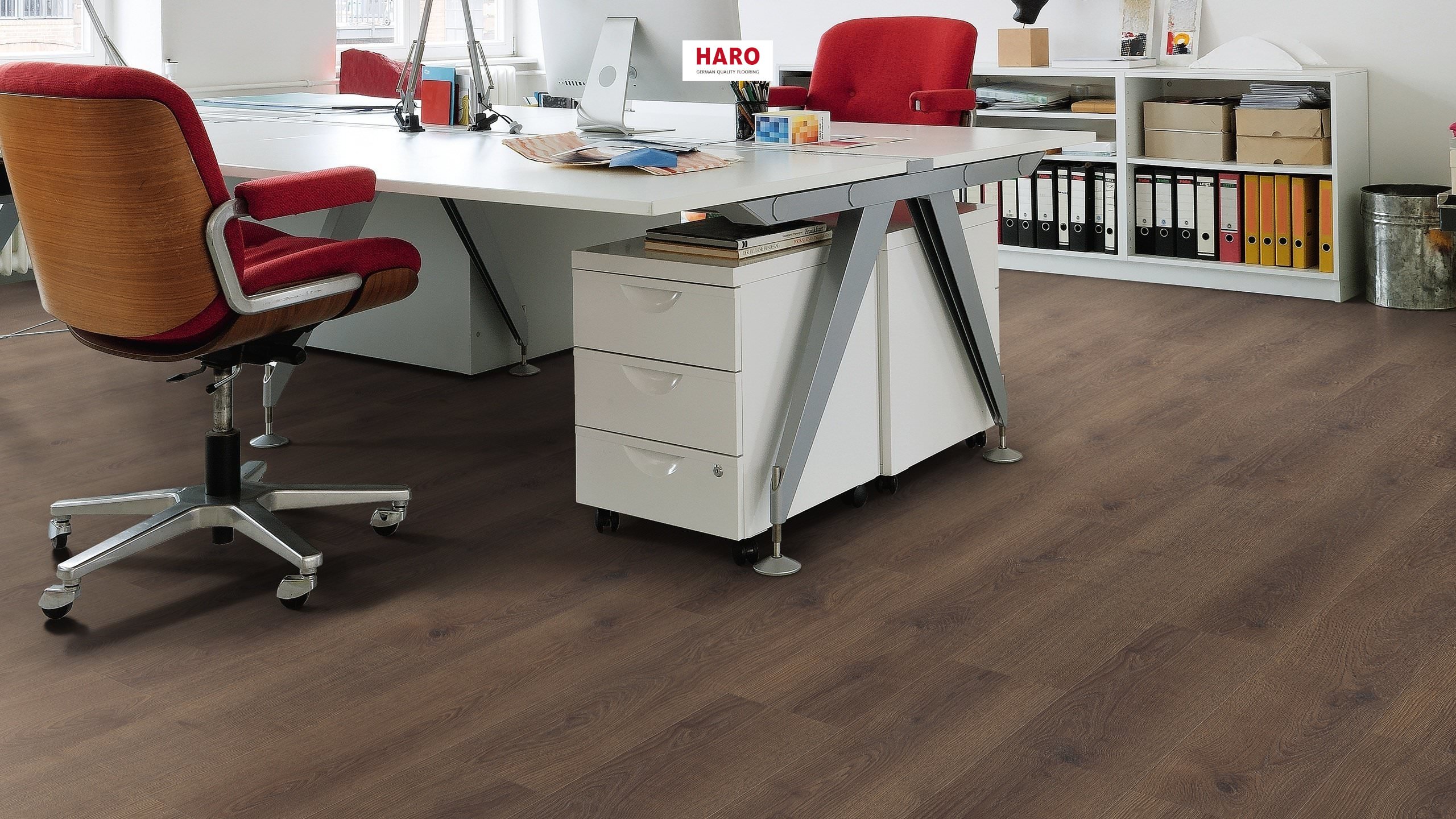 HARO Pavimento in laminato TRITTY 100 Plancia 4B Rovere Contura grigio litico* authentic Silent Pro Top Connect