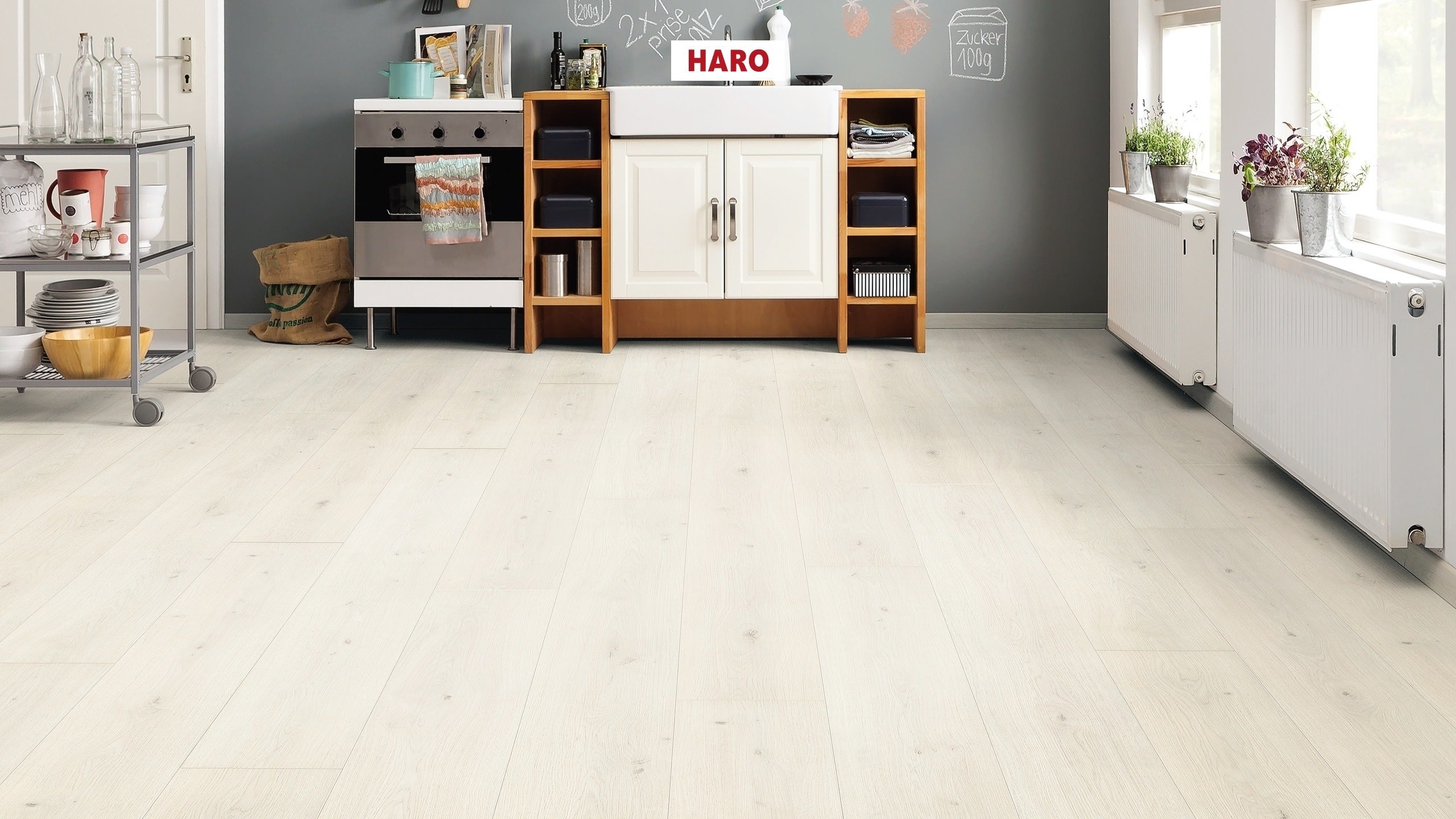 HARO Pavimento in laminato TRITTY 100 Gran Via 4B Rovere Emilia bianco* authentic soft Silent Pro Top Connect