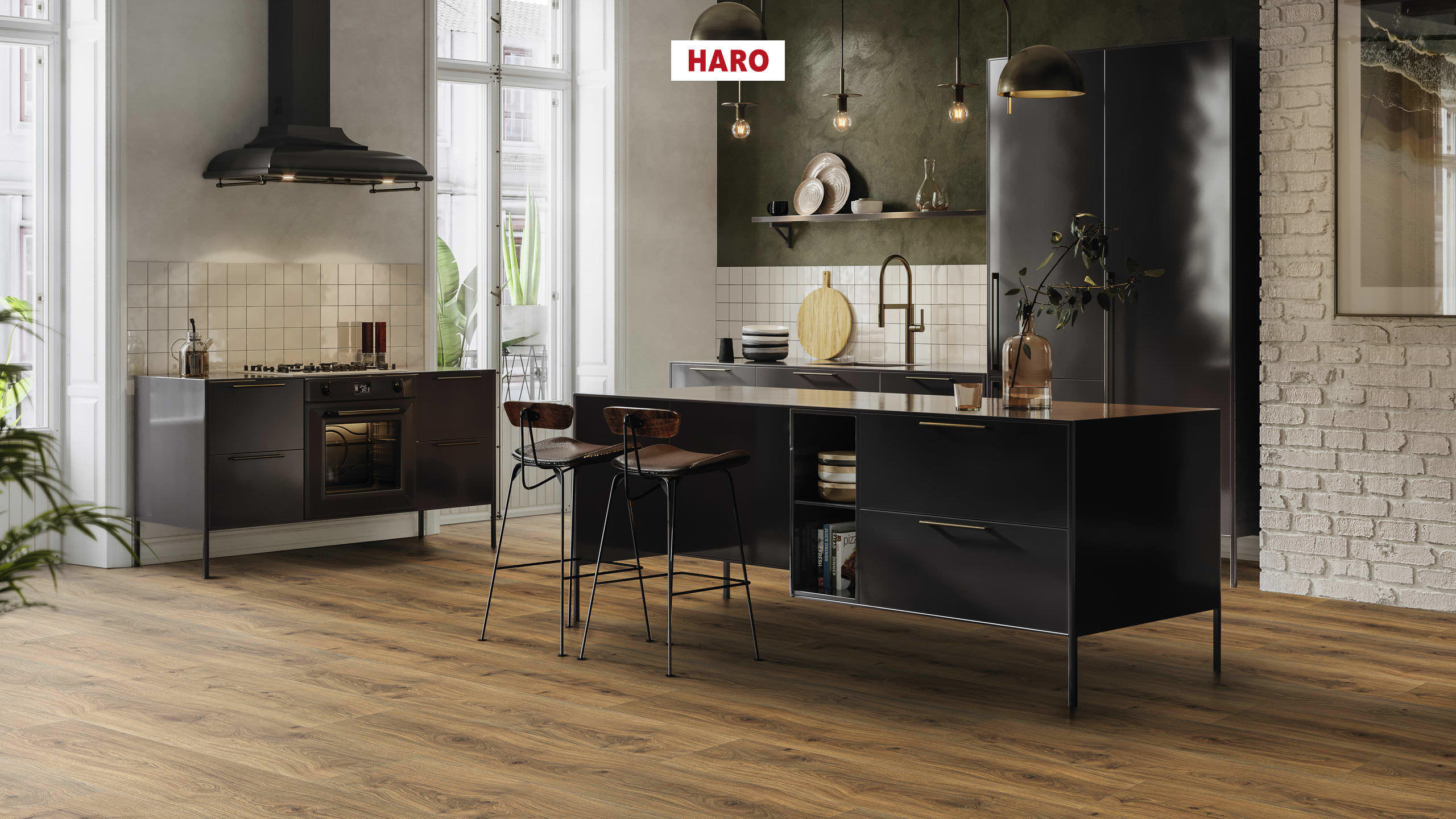 HARO Pavimento in laminato TRITTY 100 Gran Via 4B Rovere Emilia miele* authentic soft Silent Pro Top Connect