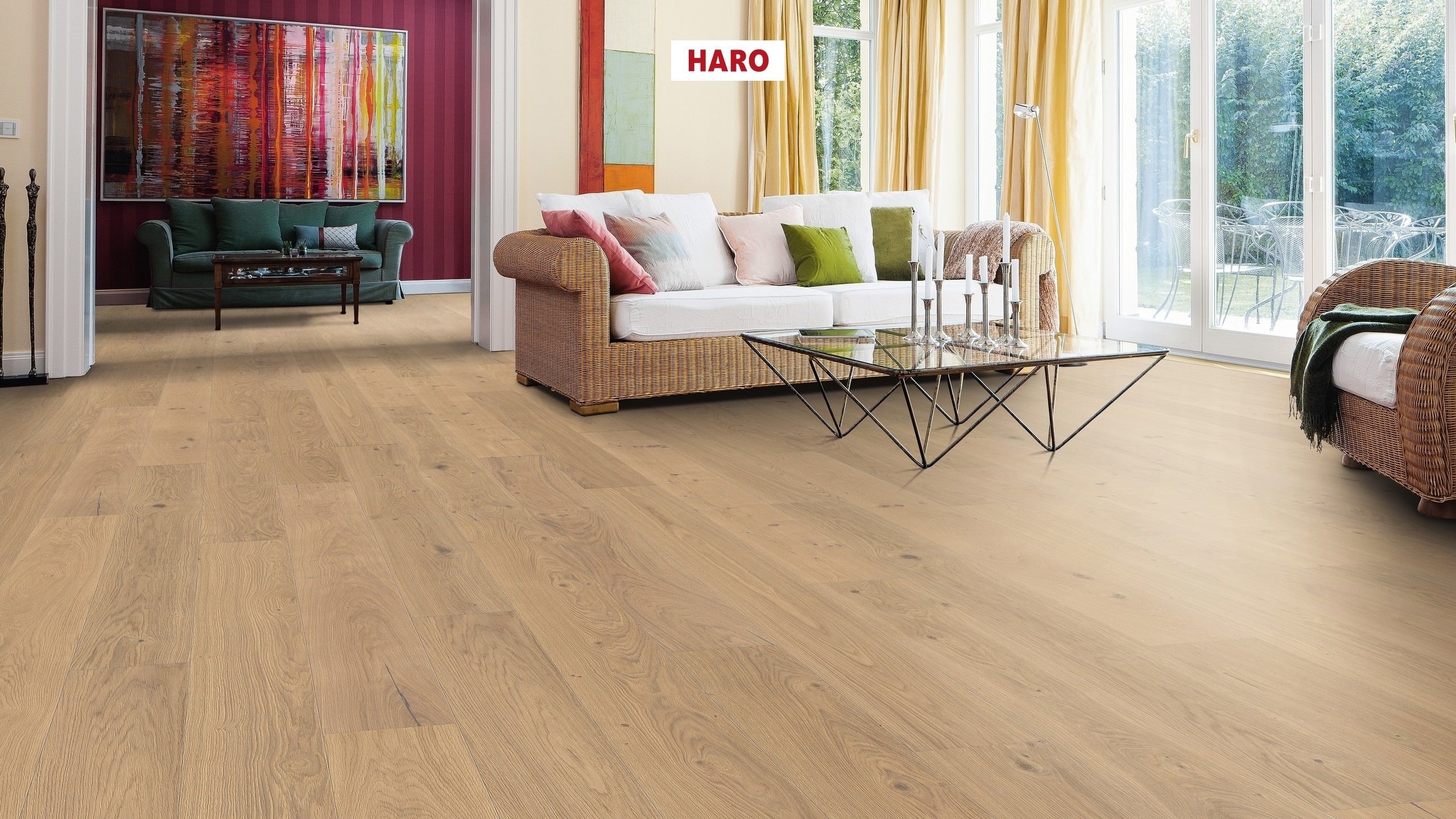 HARO PARQUET 4000 Plancia Plaza 240 4B Rovere bianco puro Universal spazzolato alpino naturaLin plus Top Connect