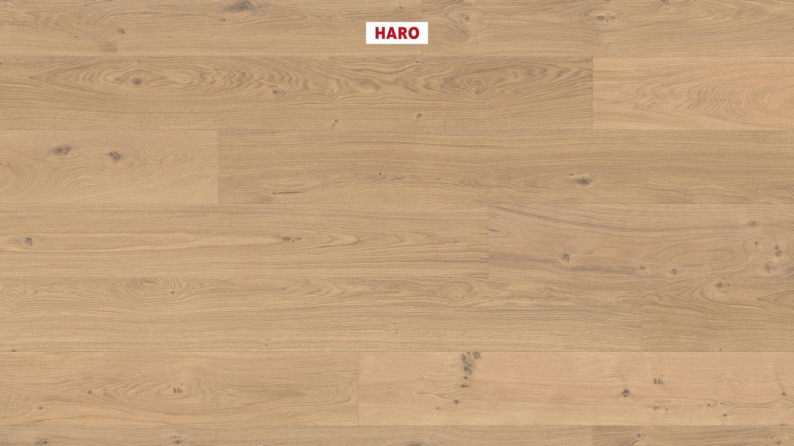 HARO PARQUET 4000 Plancia Plaza 240 4B Rovere bianco puro Universal spazzolato alpino naturaLin plus Top Connect