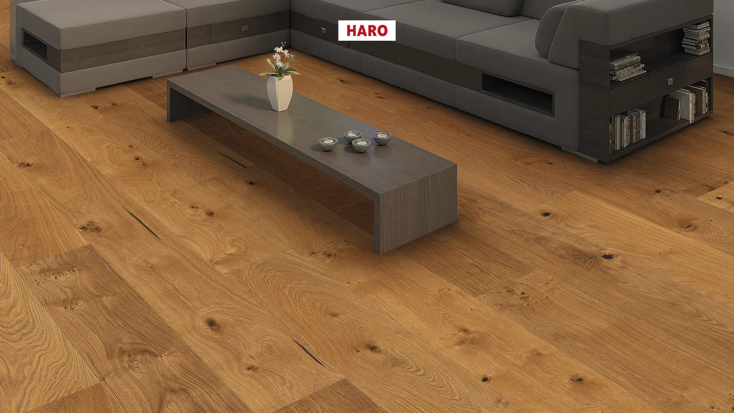 HARO PARQUET 4000 Plancia Plaza 240 4B Rovere Universal spazzolato alpino naturaLin plus Top Connect