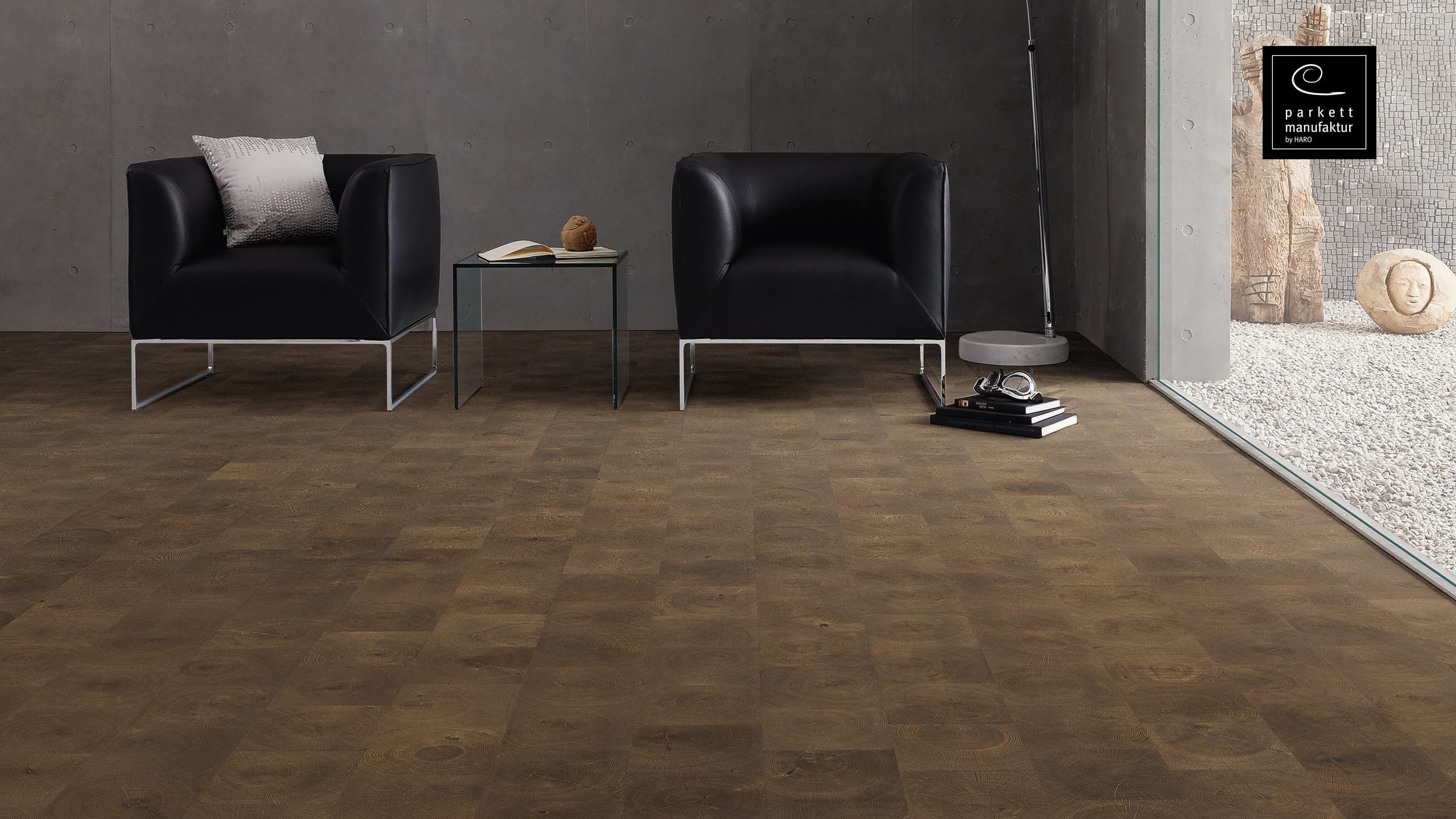 parkettmanufaktur by HARO 4000 Carré Rovere marrone antico Selectiv oleovera Maschio/femmina