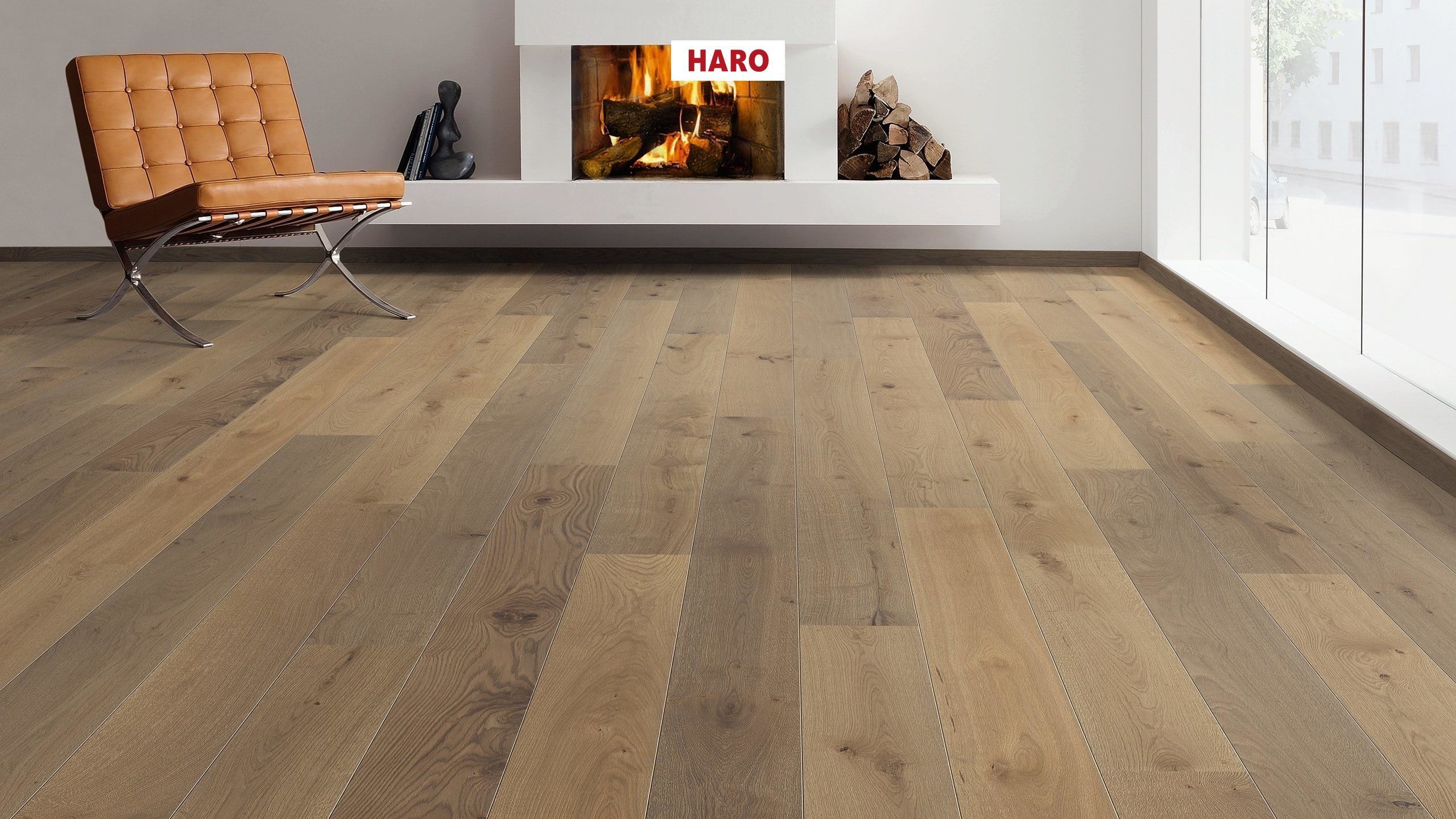 HARO PARQUET 2500 Plancia 180 2B Rovere marrone velluto Universal spazzolato naturaLin plus Top Connect