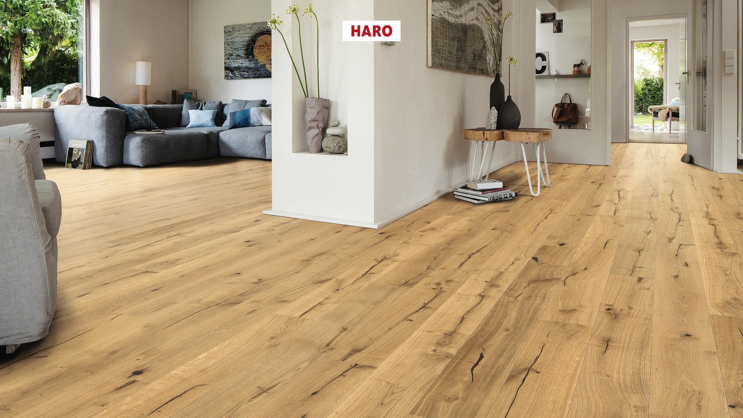 HARO PARQUET 3000 HDF Plancia 2BM Rovere Westerwald spazzolato bioTec Lock Connect