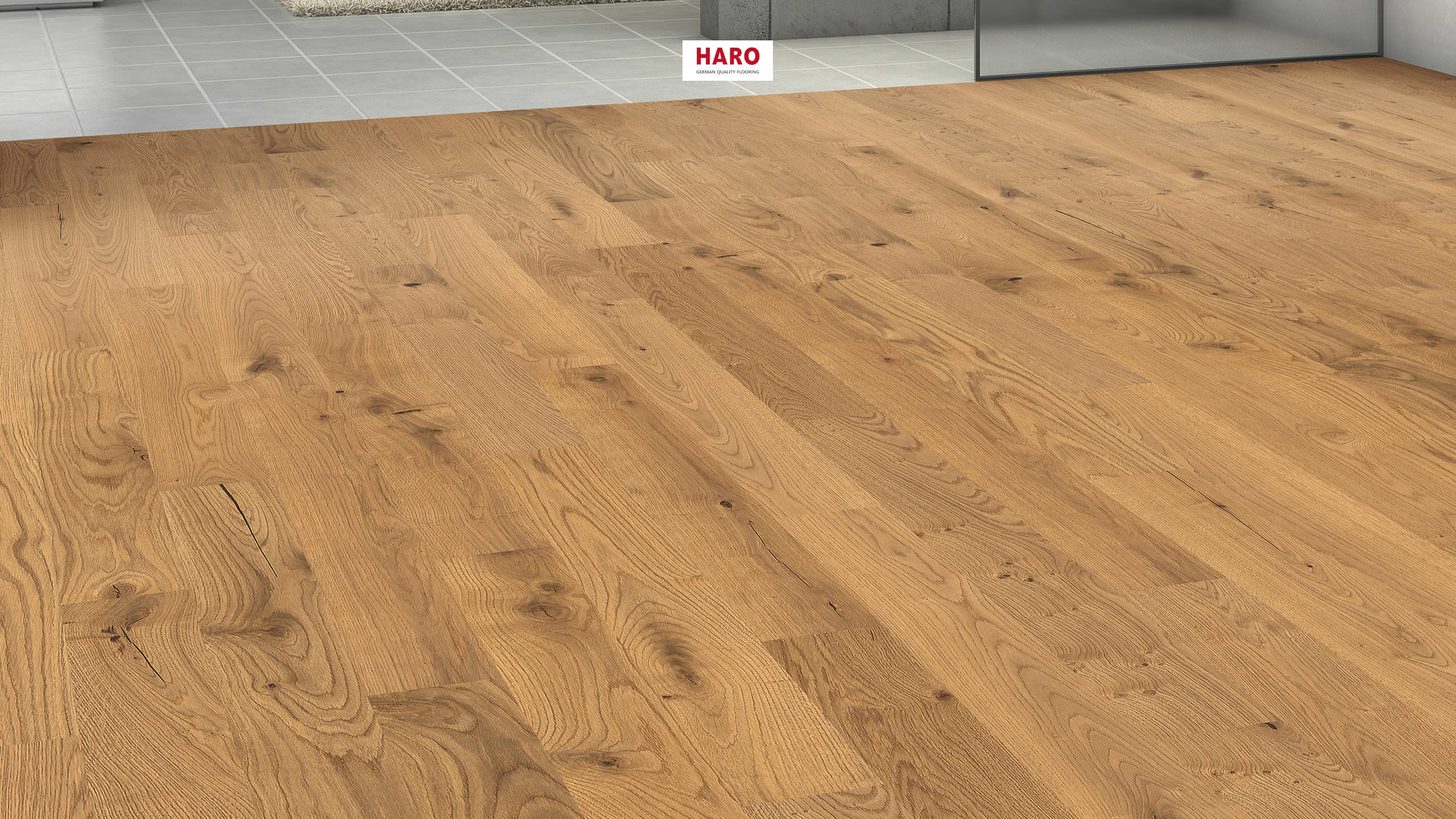 HARO PARQUET 4000 Listone Prestige Rovere Sauvage spazzolato naturaLin plus Maschio/femmina