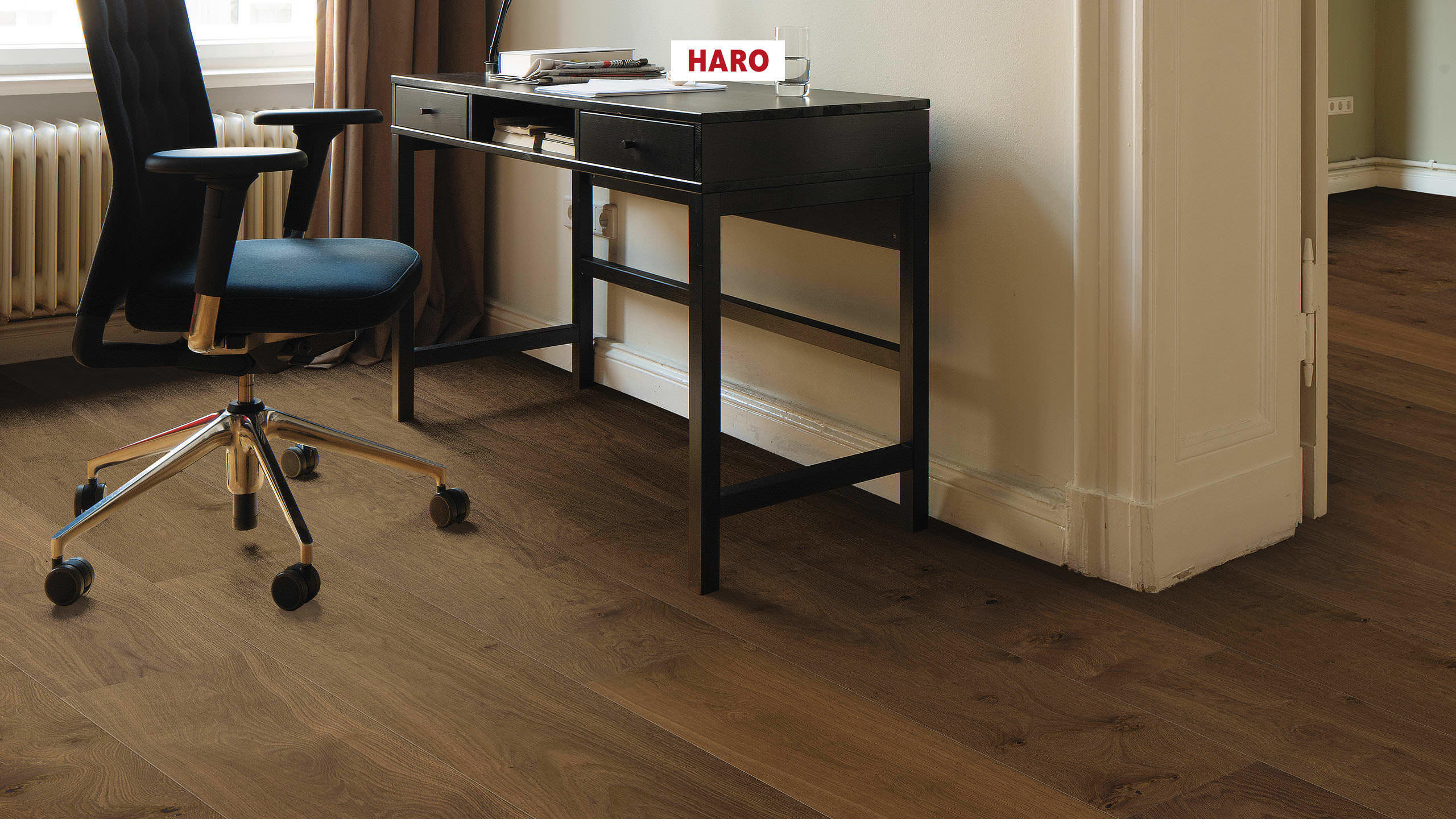 HARO PARQUET 4000 Plancia Plaza 240 4B Rovere affumicato Universal spazzolato naturaLin plus Top Connect