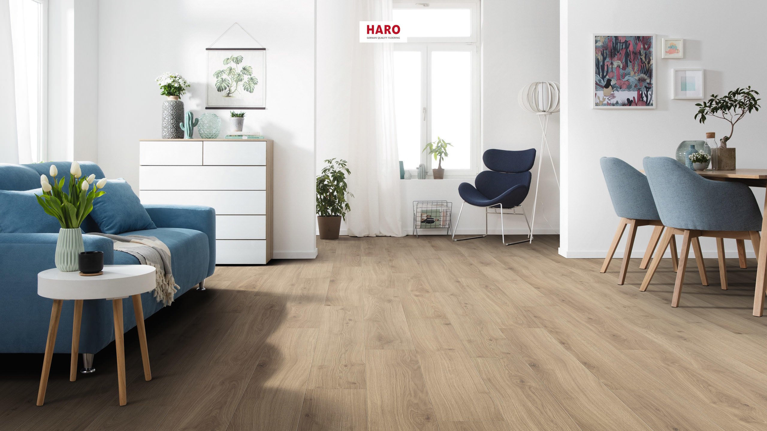 HARO Pavimento in laminato TRITTY 200 Aqua Plancia 4B Rovere Emilia puro* authentic soft Silent CT Top Connect