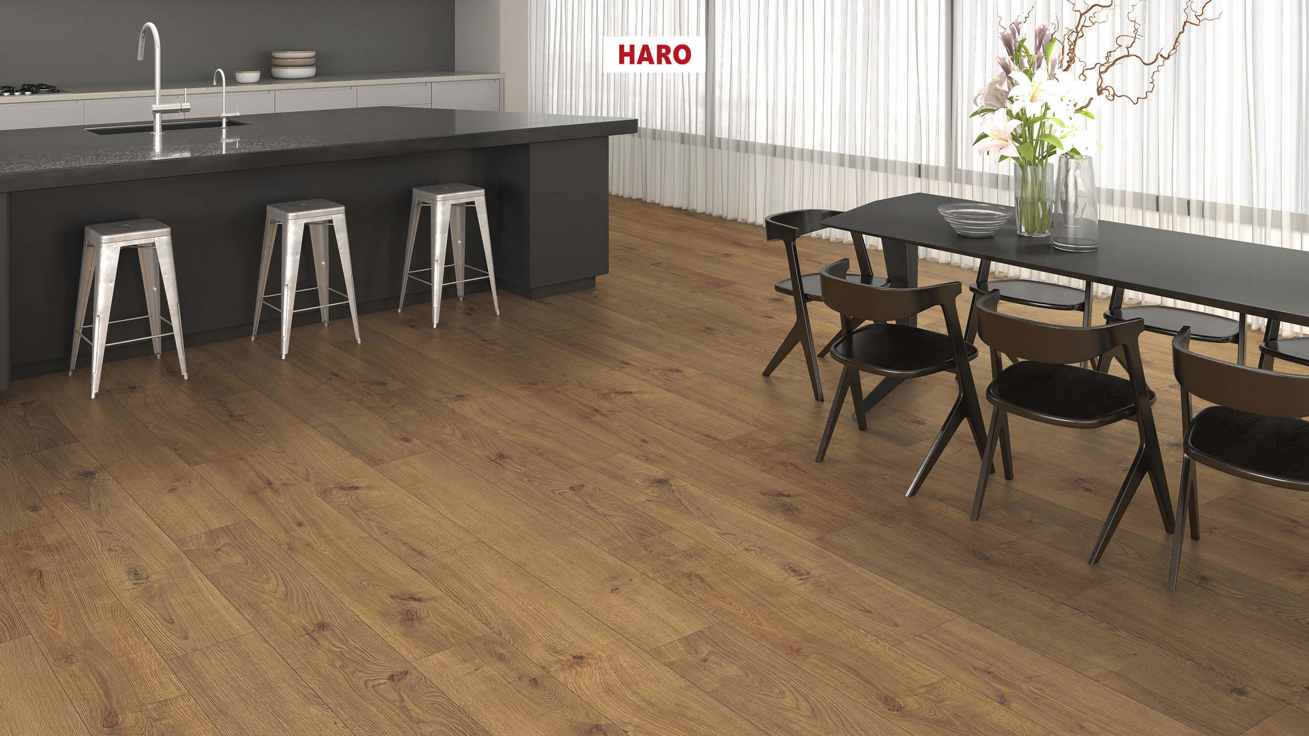 HARO Pavimento in laminato TRITTY 200 Aqua Plancia 4B Rovere Portland natur* authentic Silent CT Top Connect