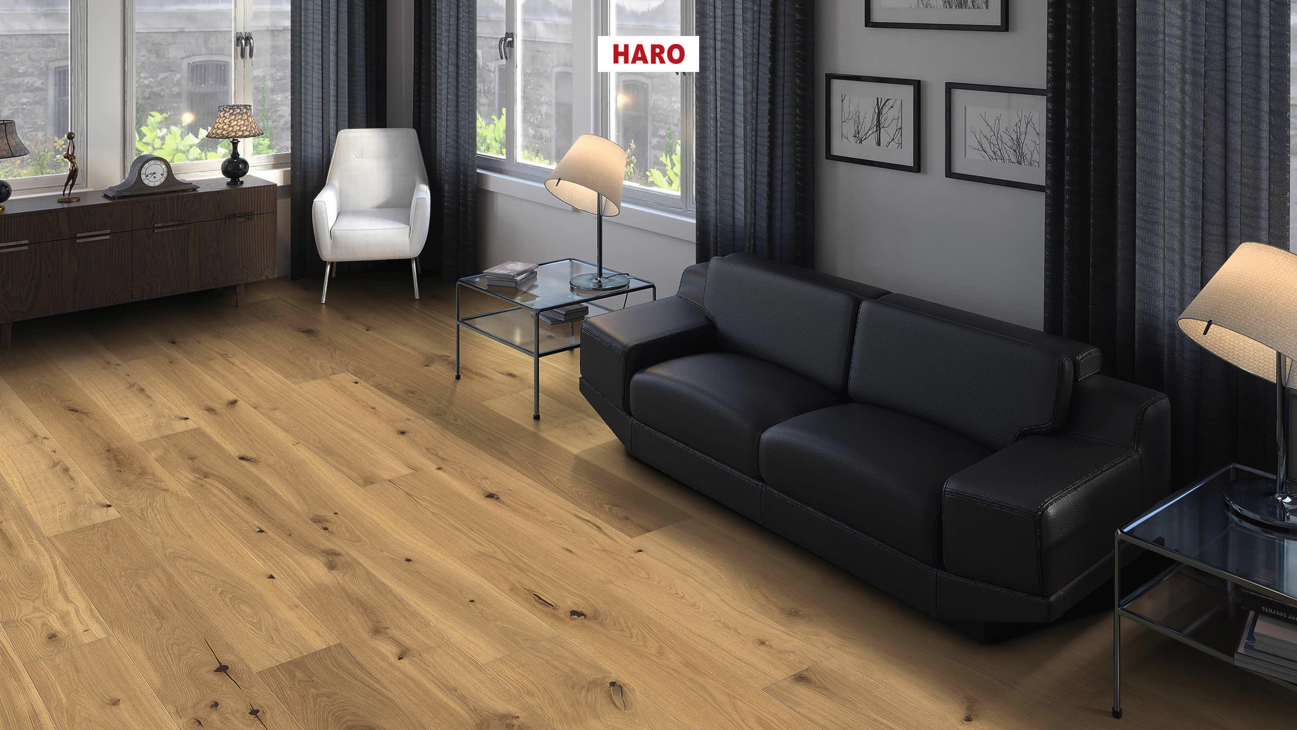 HARO PARQUET 4000 Plancia Maxim 4B Rovere invisible Sauvage spazzolato naturaLin plus Maschio/femmina