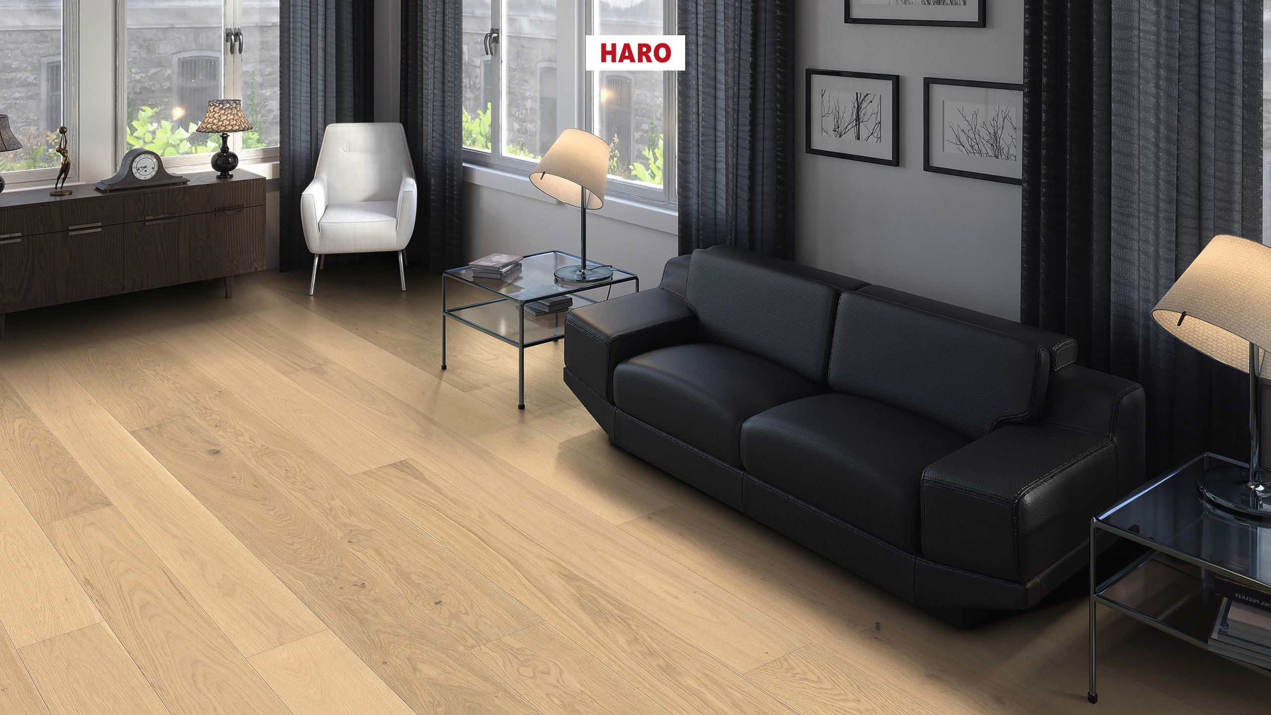 HARO PARQUET 4000 Plancia Maxim 4B Rovere invisible Markant spazzolato naturaDur Maschio/femmina