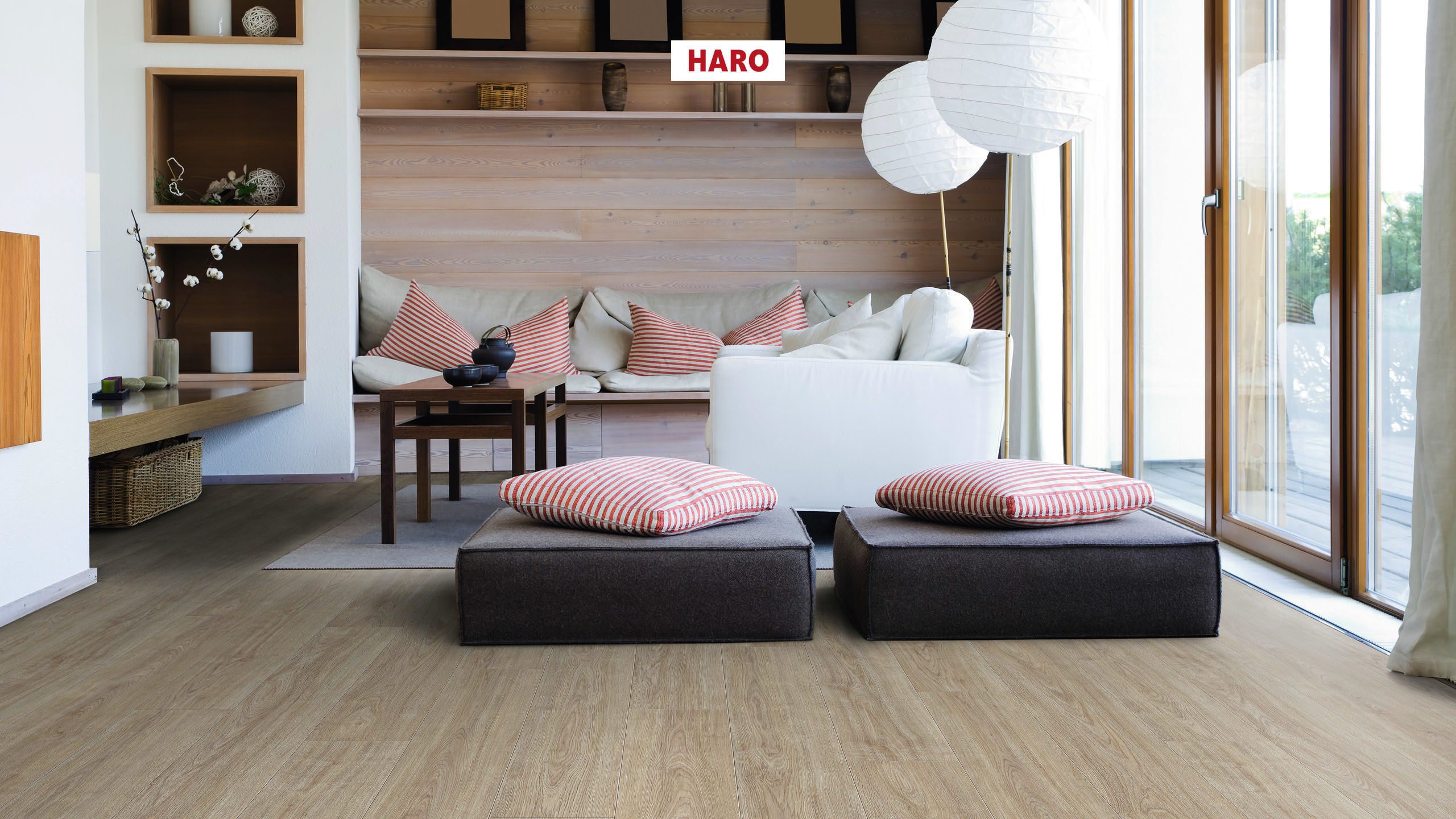HARO Pavimento in laminato TRITTY 200 Aqua Plancia 4B Rovere Eleganza bianco crema* authentic Top Connect