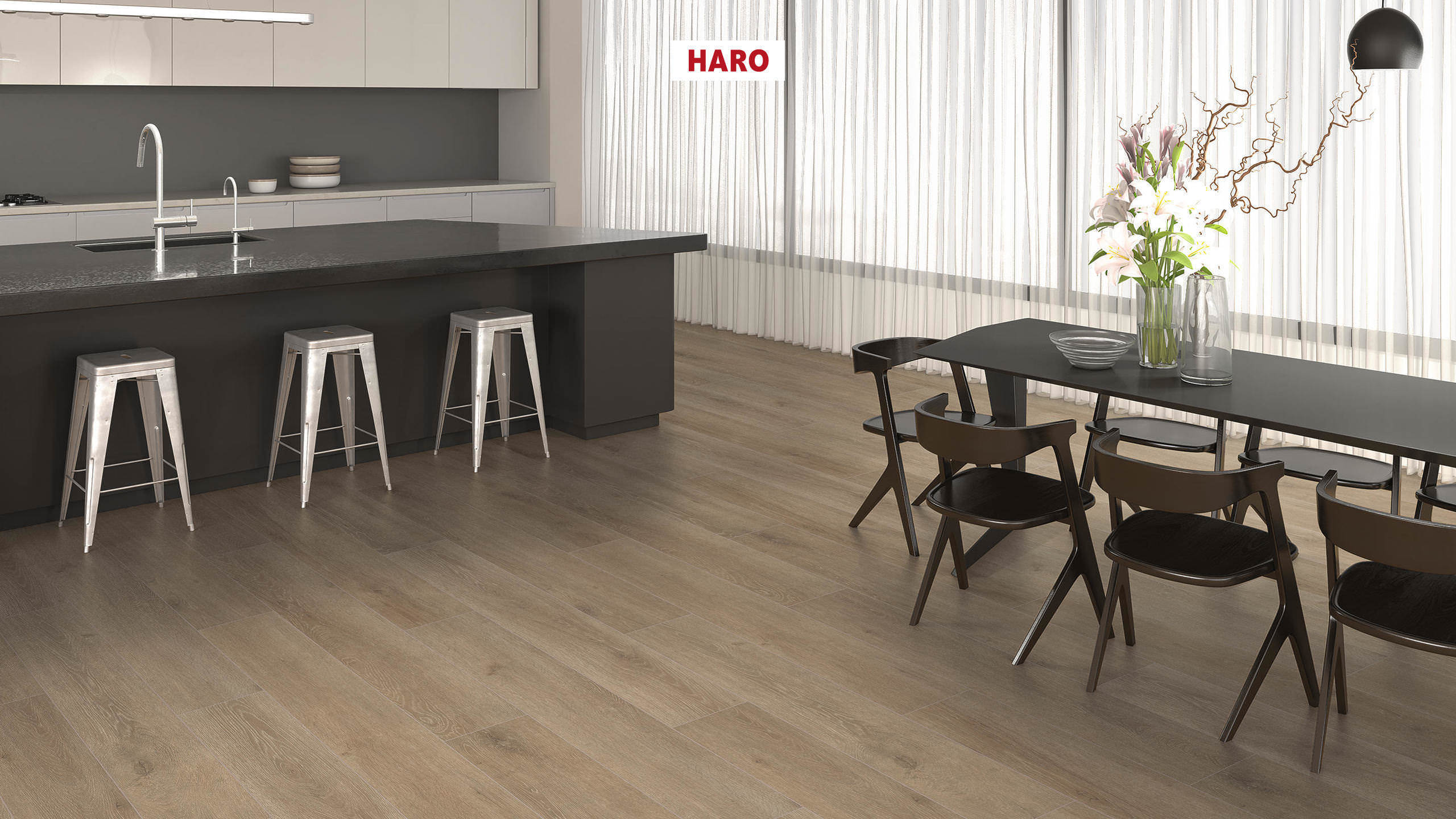 HARO Pavimento in laminato TRITTY 200 Aqua Plancia 4B Rovere Veneto crema* authentic opaco Top Connect