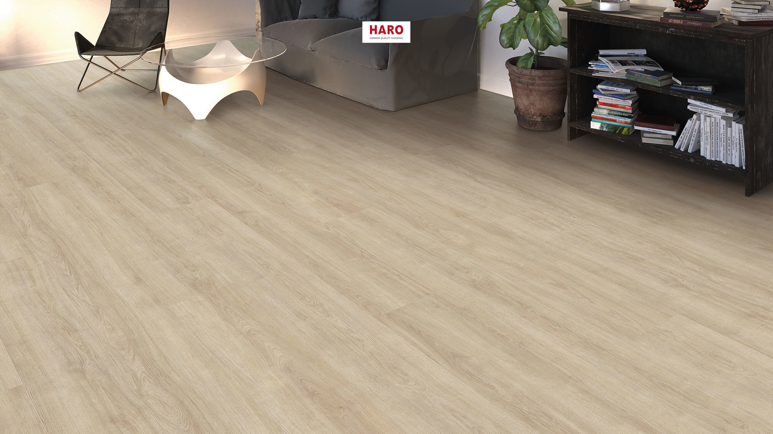 HARO Pavimento in laminato TRITTY 200 Aqua Gran Via 4B Rovere Eleganza bianco crema* authentic Top Connect