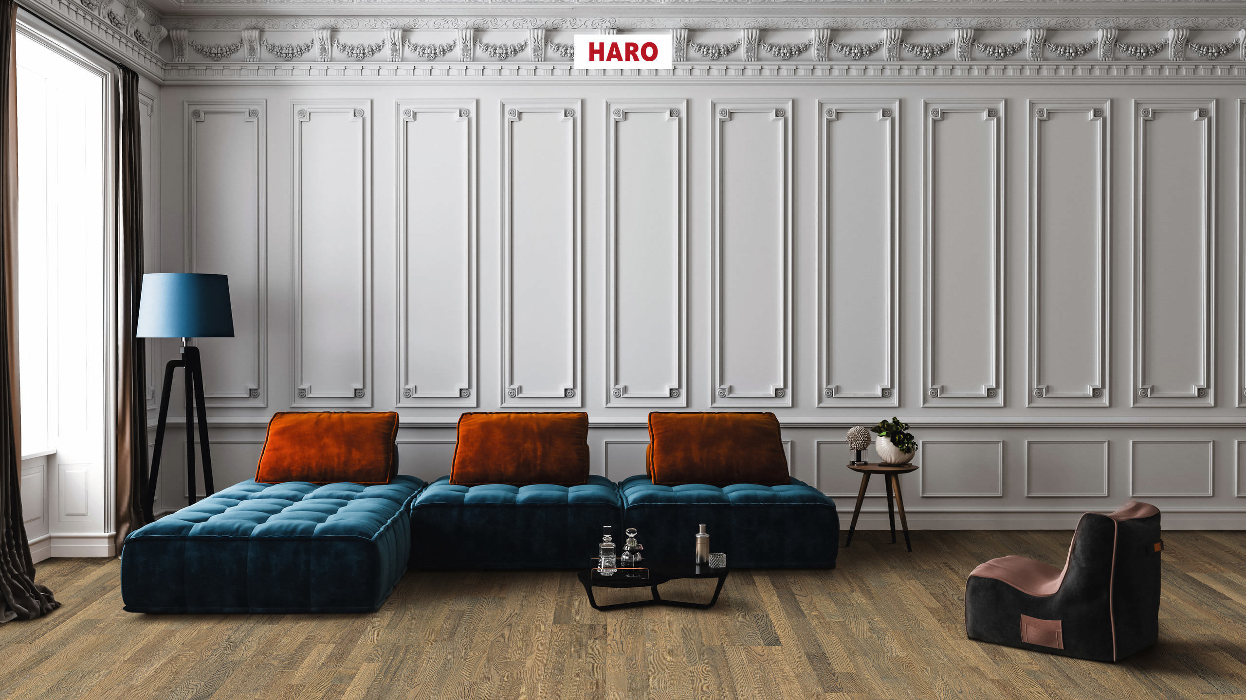HARO PARQUET 4000 3-strip Rovere grigio tabacco Trend spazzolato naturaLin plus Top Connect