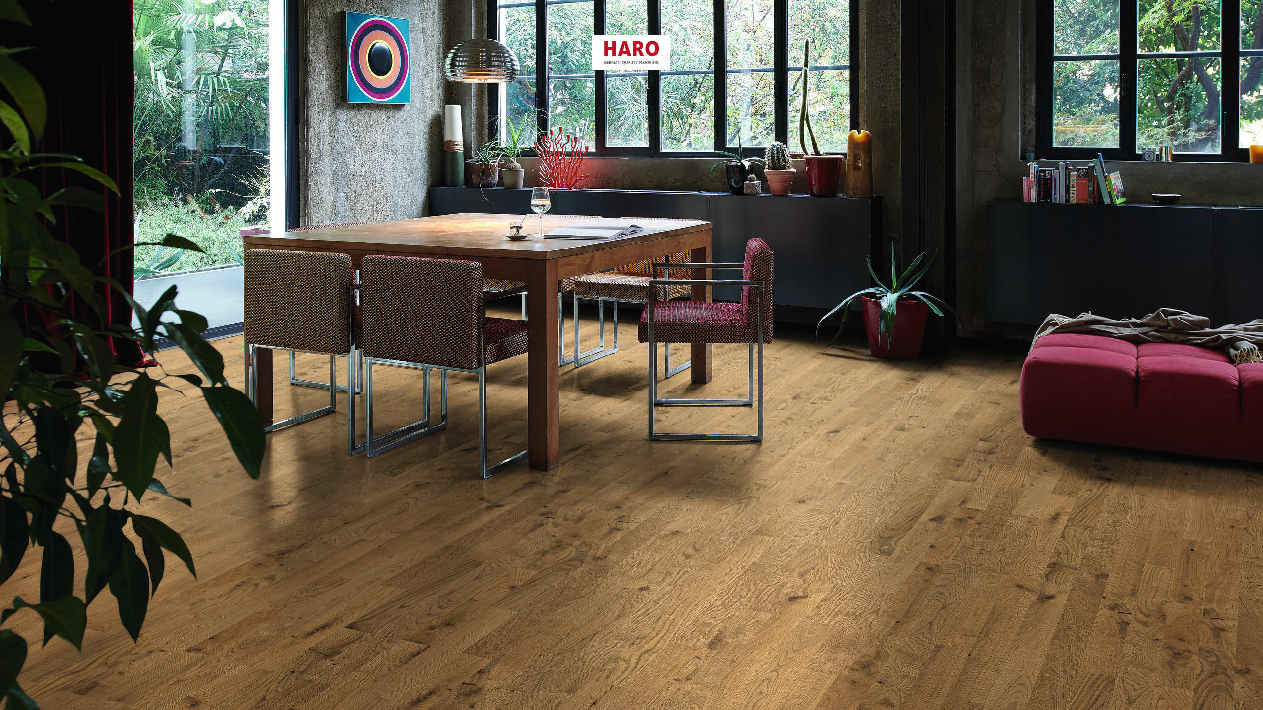 HARO PARQUET 4000 Listone Classico Rovere Naturale spazzolato naturaLin plus Maschio/femmina