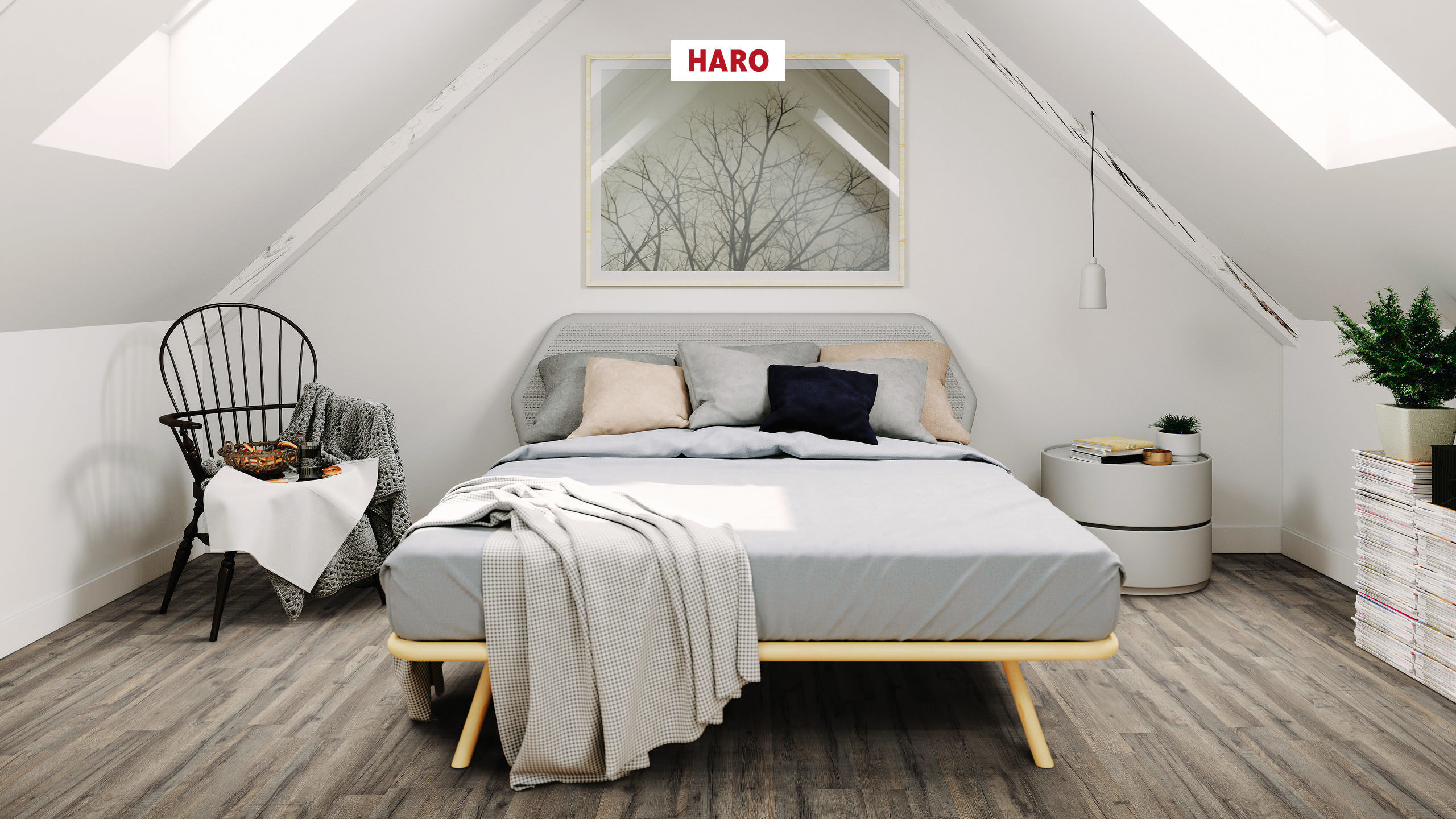 HARO Pavimento in laminato edizione speciale NKL31 2-strip Rovere grafite* spazzolato opaco Top Connect