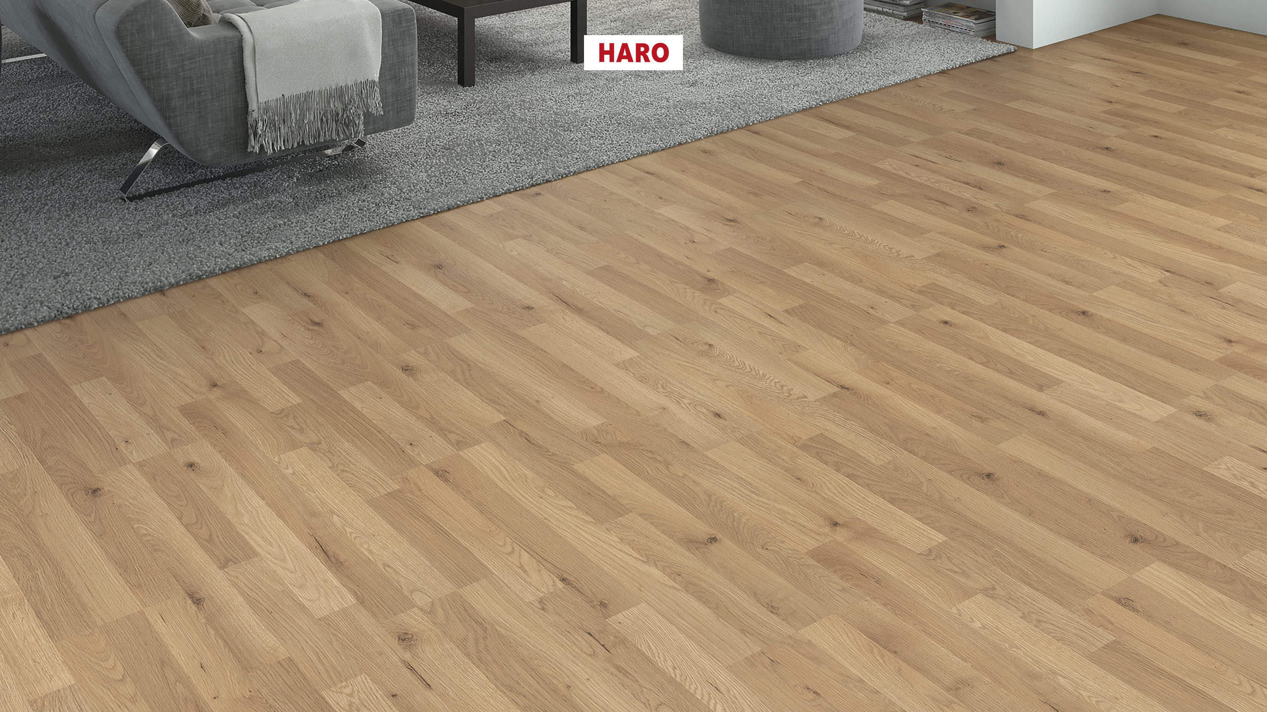 HARO Pavimento in laminato edizione speciale NKL31 3-strip Leccio* spazzolato opaco Silent Pro Top Connect