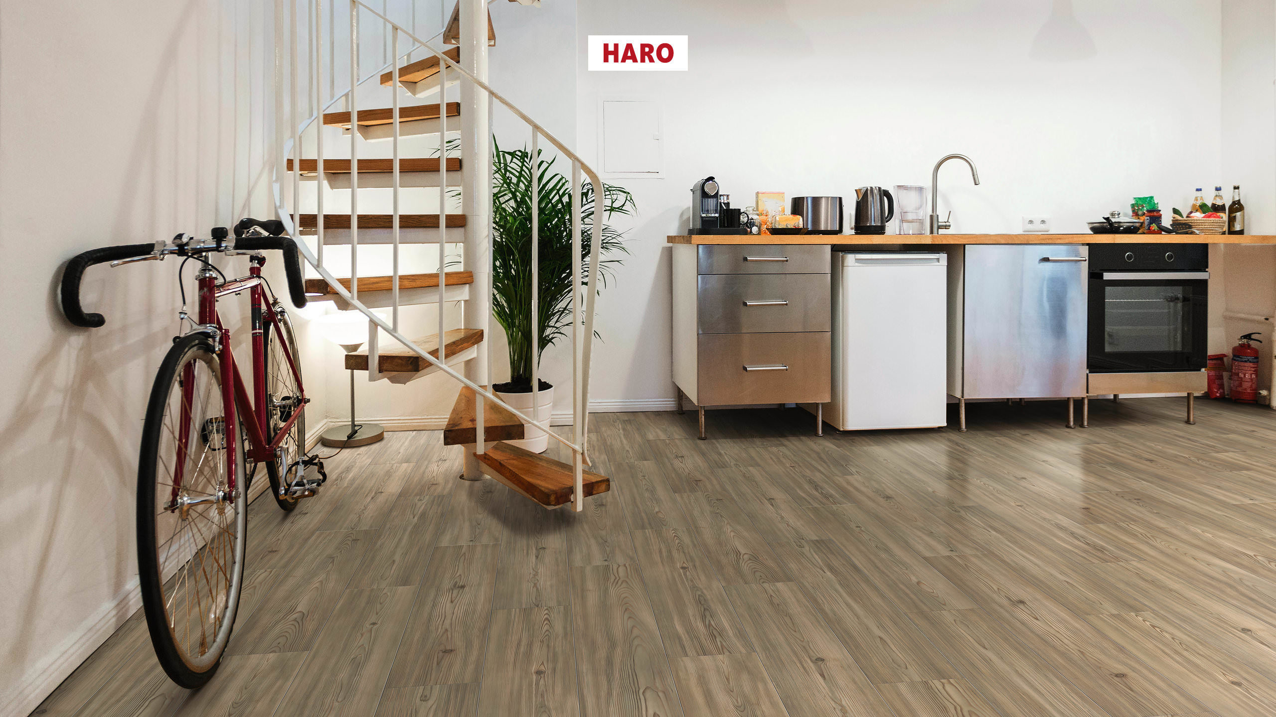 HARO Pavimento in laminato TRITTY 90 Plancia 4B Pino Firenze* soft opaco Silent CT Top Connect