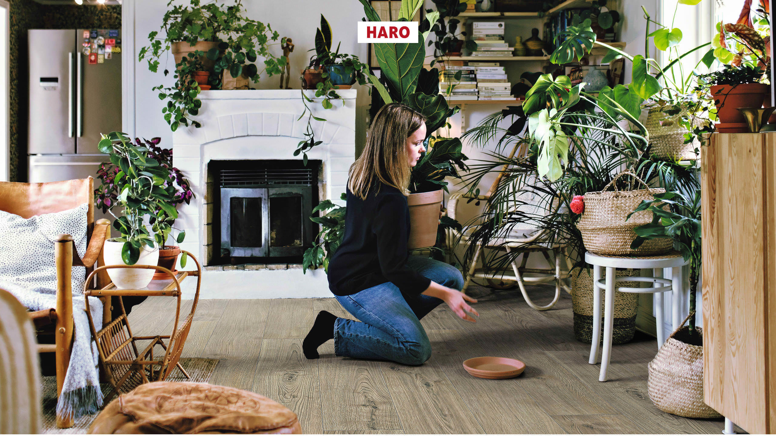 HARO Pavimento in laminato TRITTY 90 Plancia 4B Rovere Torri grigio* authentic Top Connect