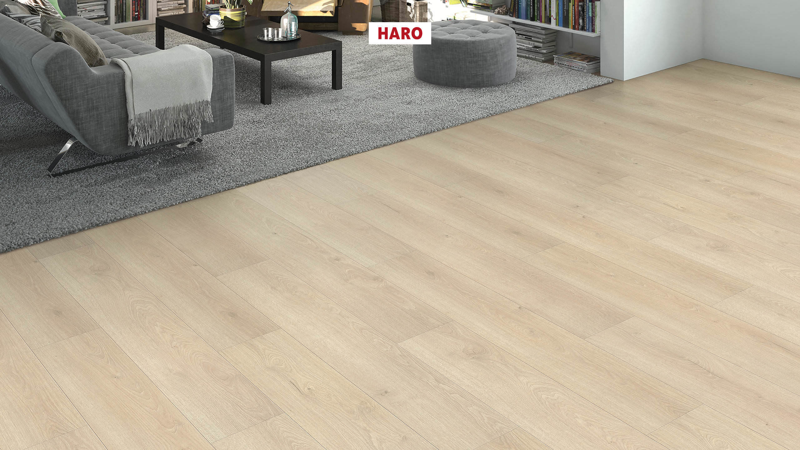 HARO Pavimento in laminato TRITTY 90 Plancia 4B Rovere Flavia bianco* authentic Silent CT Top Connect