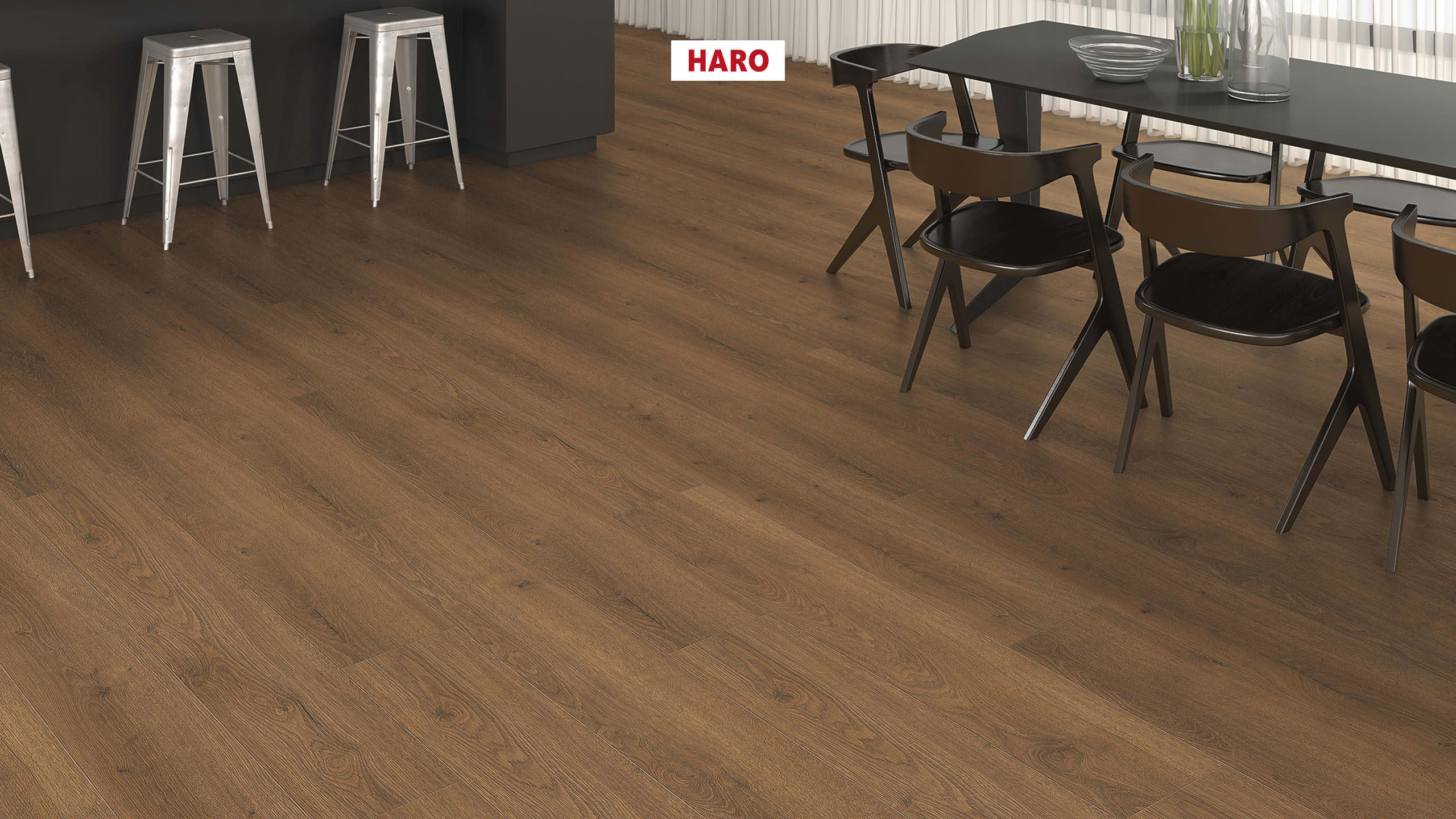 HARO Pavimento in laminato TRITTY 200 Aqua Plancia 4B Rovere Flavia affumicato* authentic Silent CT Top Connect