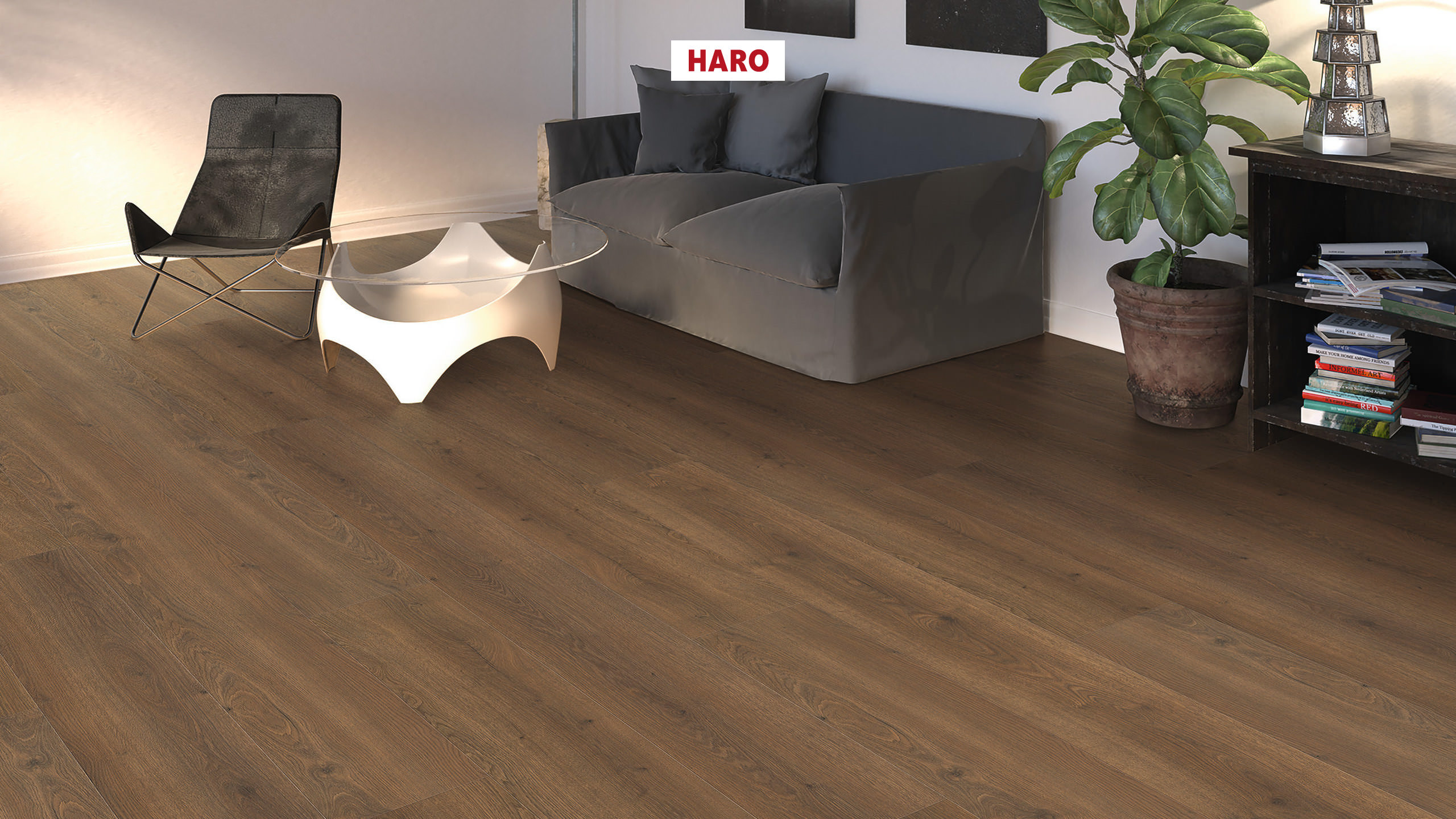 HARO Pavimento in laminato TRITTY 200 Aqua Gran Via 4B Rovere Flavia affumicato* authentic Silent CT Top Connect
