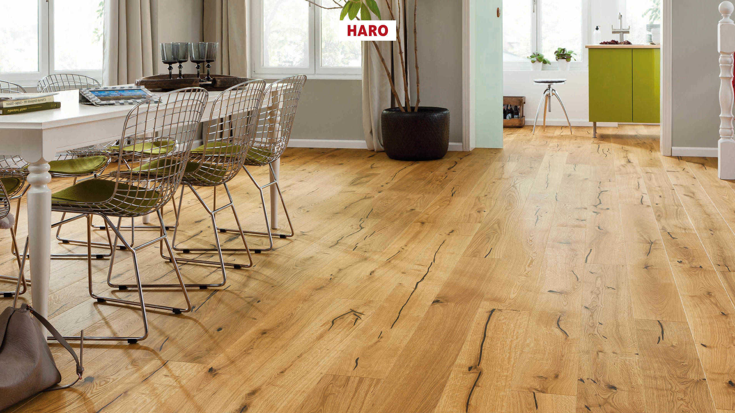 HARO PARQUET 4000 Plancia 180 4B Rovere SLH RUSTIC spazzolato naturaLin plus Top Connect