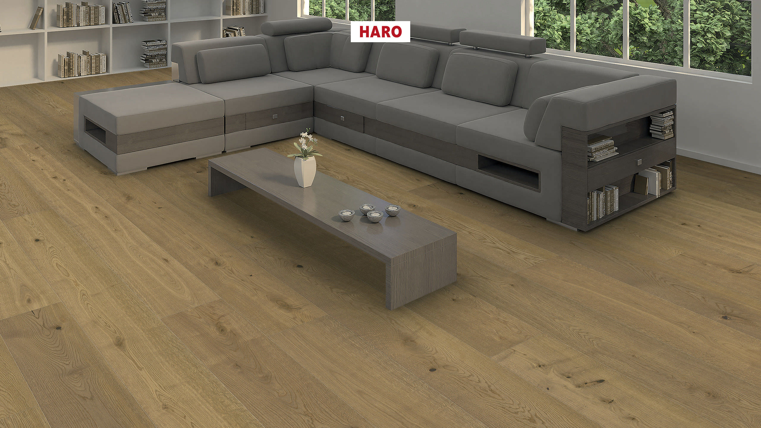 HARO PARQUET 4000 Plancia Plaza 240 4B Rovere affumicato invisible Universal spazzolato naturaLin plus Top Connect