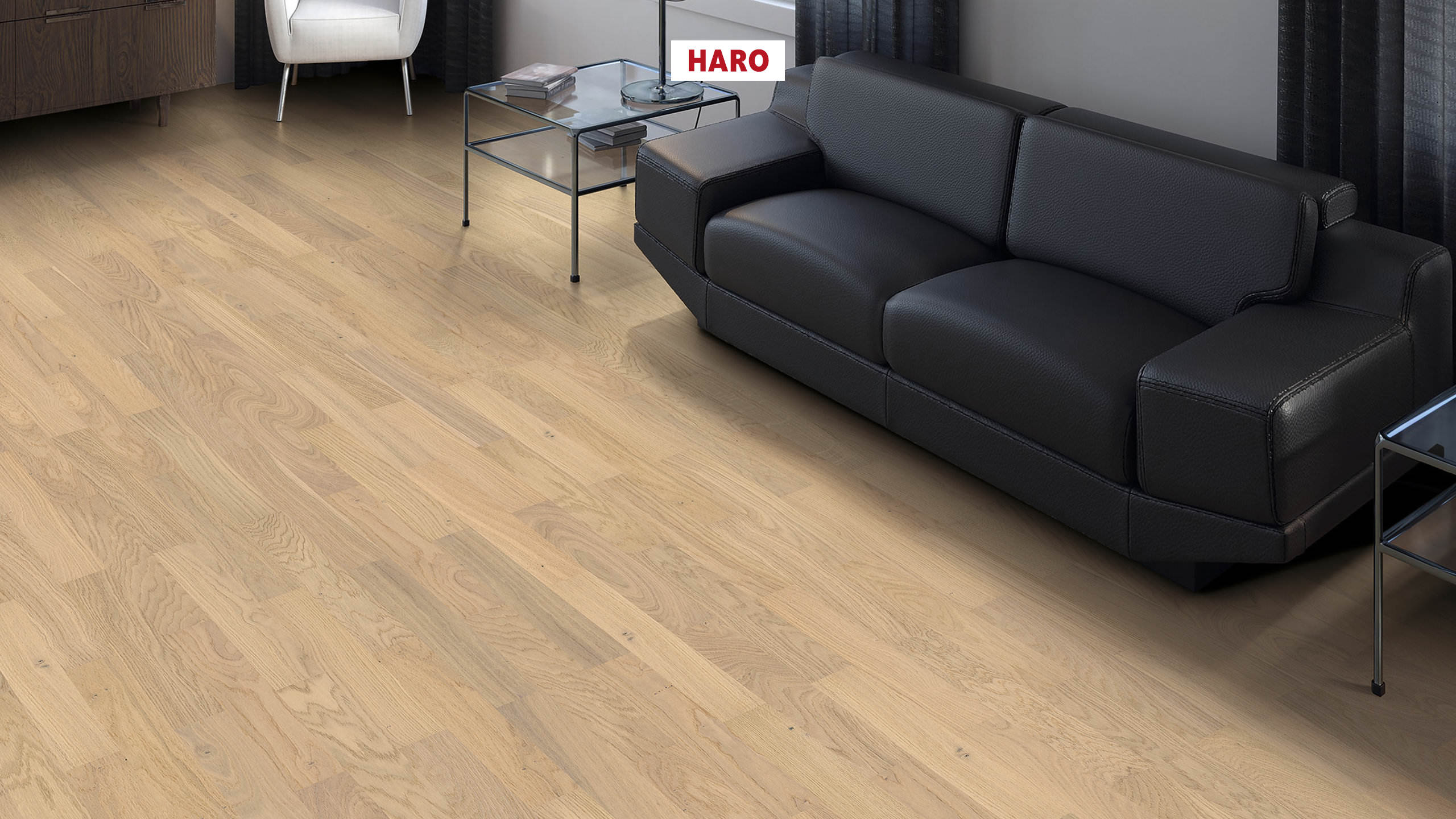 HARO PARQUET 4000 Listello Allegro Rovere bianco chiaro Objekt naturaDur Maschio/femmina