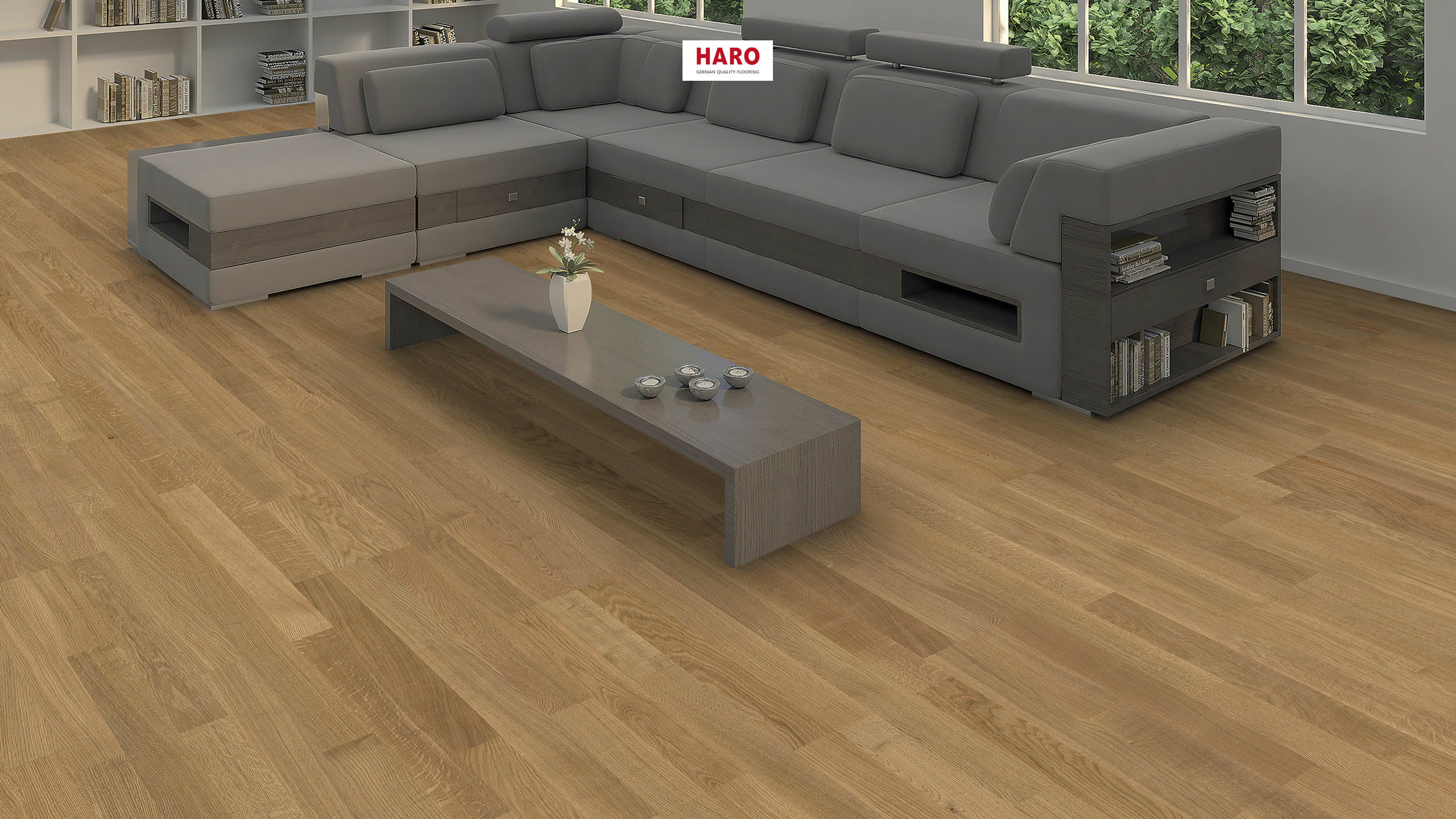 HARO PARQUET 4000 3-strip XL Plaza 240 Rovere Naturale spazzolato naturaDur Top Connect