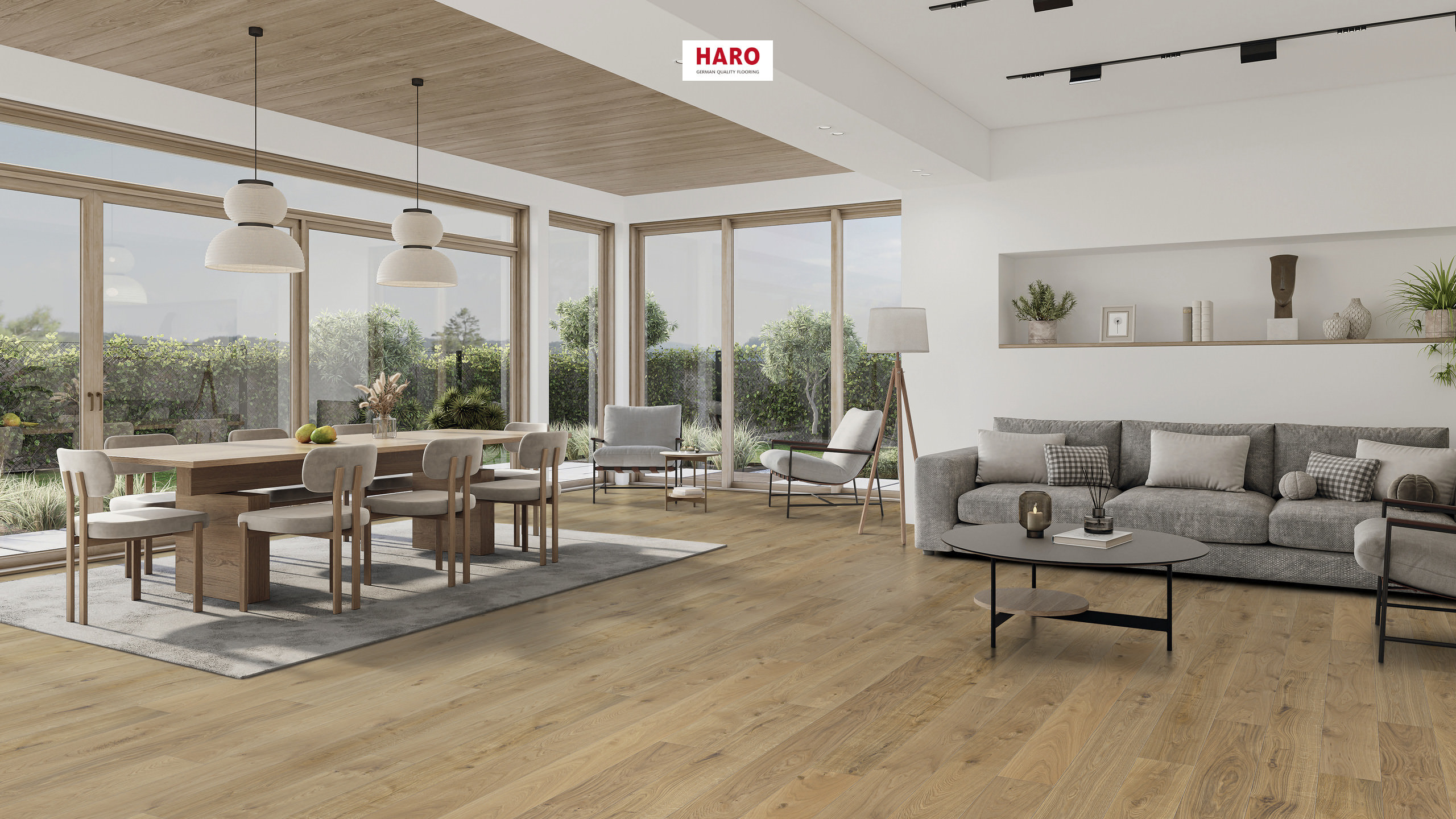 HARO PARQUET 4000 Plancia 180 4B Rovere invisible Sauvage oro spazzolato naturaLin plus Top Connect