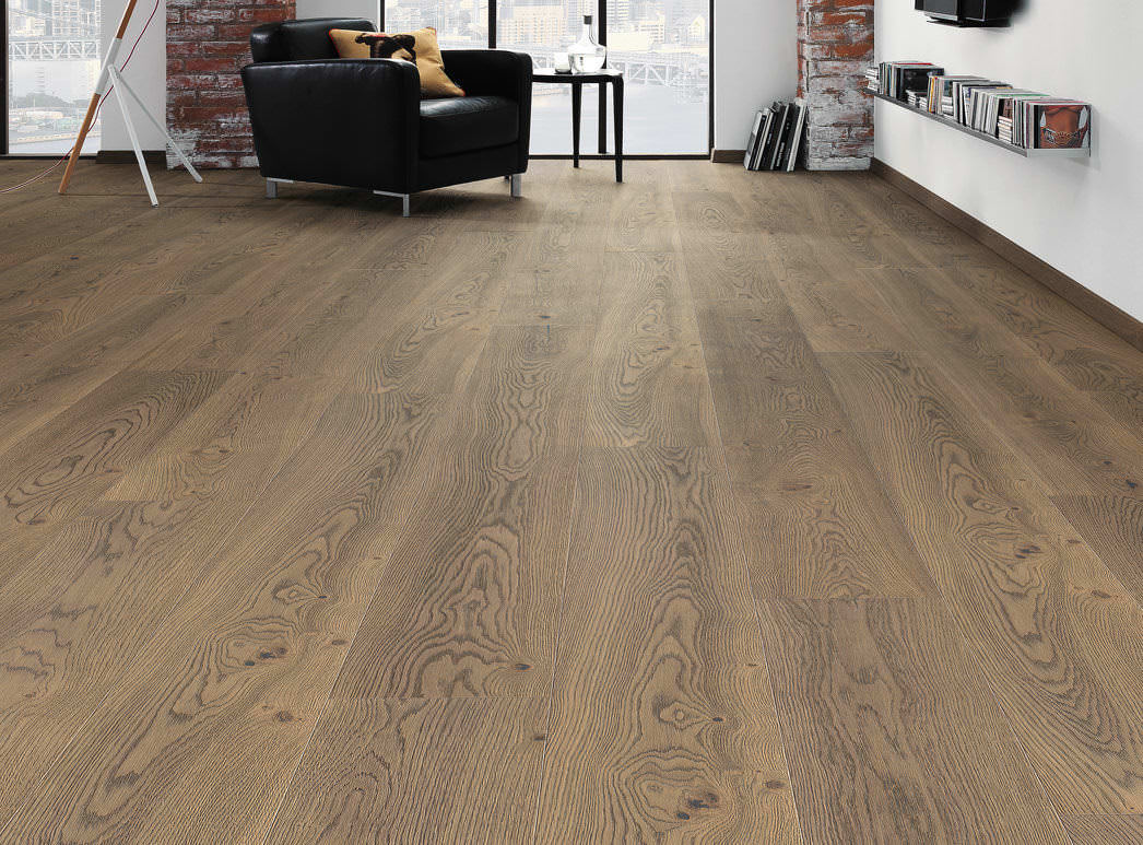 Produktbild 2 Landhausdiele 4V Eiche tabakgrau Universal retro strukturiert