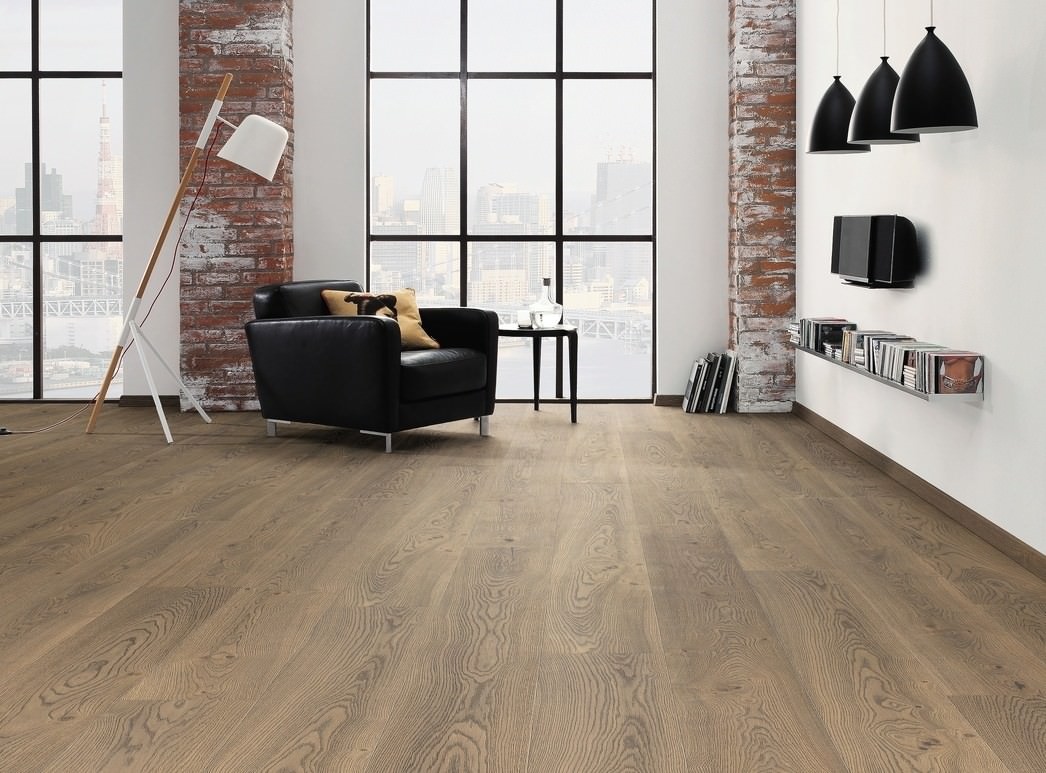 Produktbild 3 Landhausdiele 4V Eiche tabakgrau Universal retro strukturiert